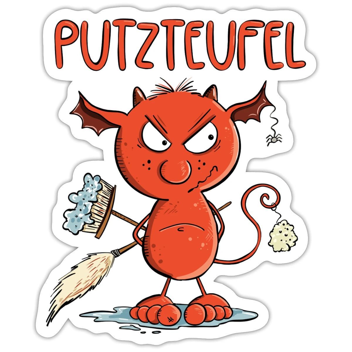 Spreadshirt Aufkleber Putzteufel Putzen Hausarbeit Reinigung Sticker Aufkleber