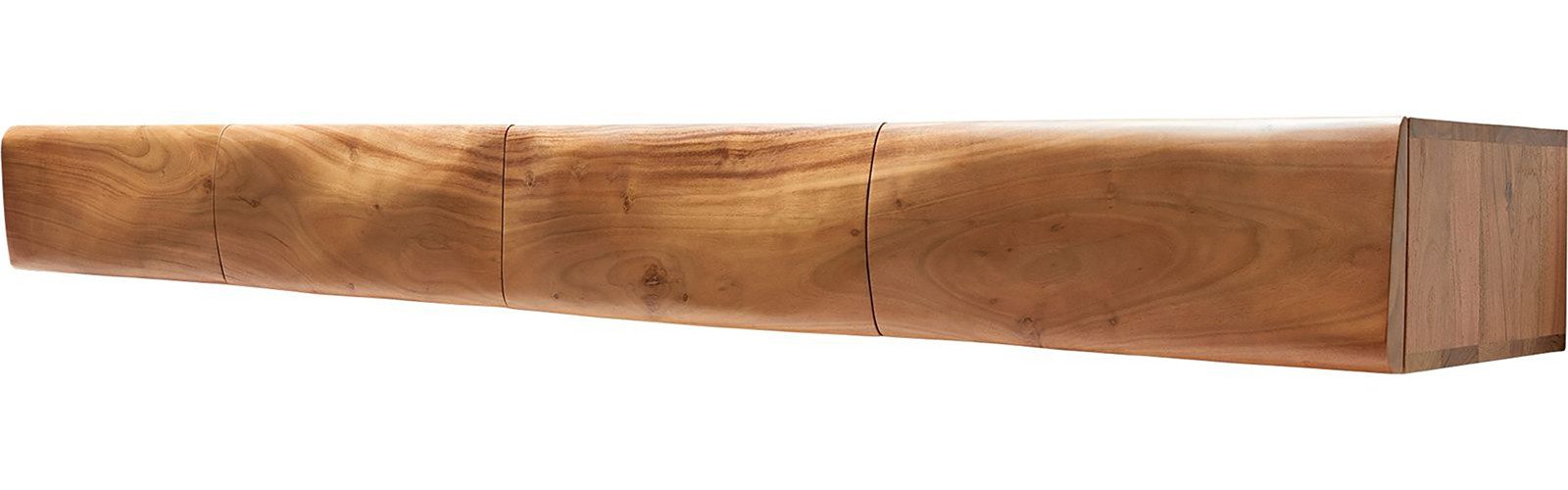 DELIFE Lowboard New, Live-Edge Akazie Natur 200 cm 4 Türen schwebend Lowboa günstig online kaufen