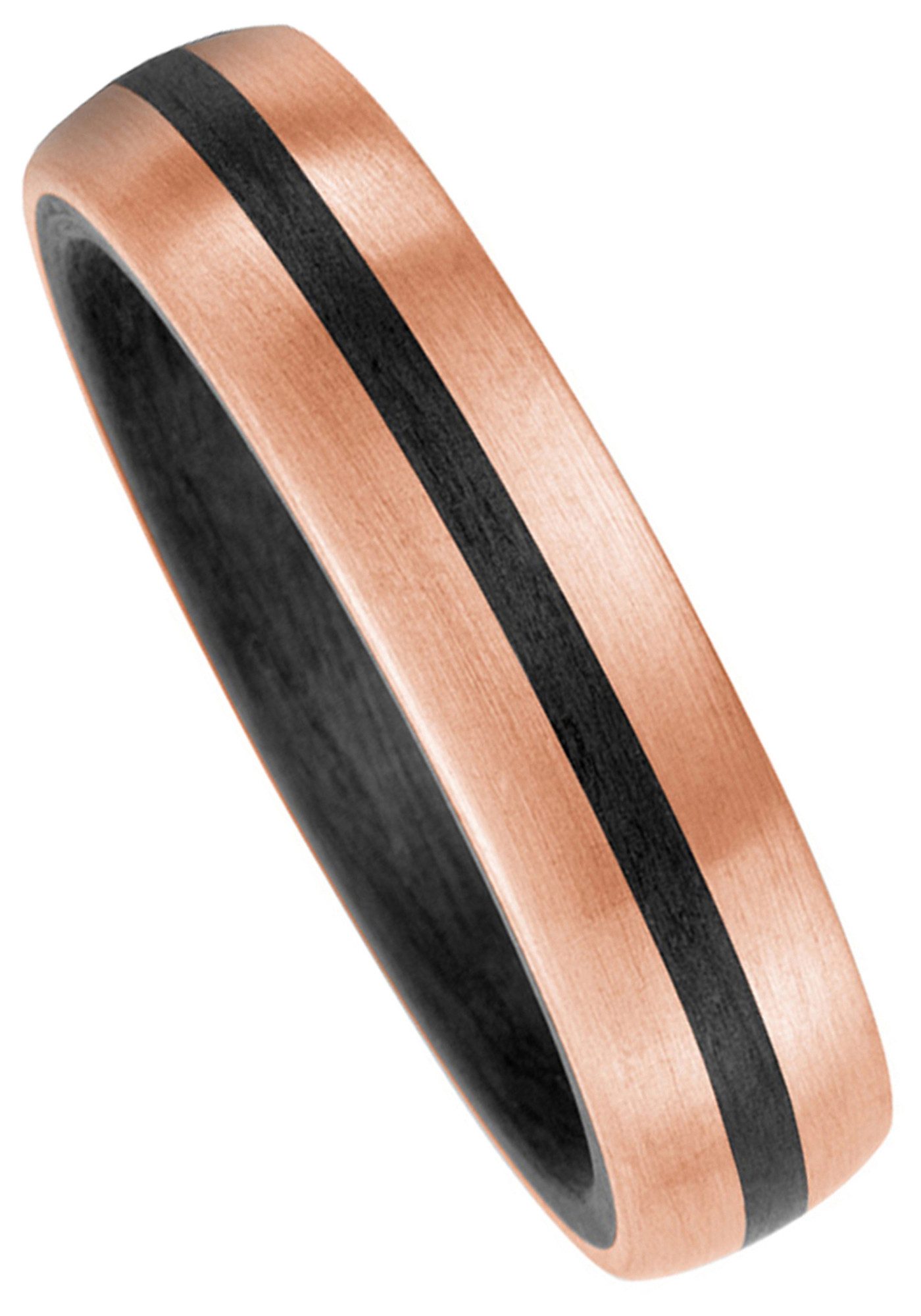 JOBO Fingerring Ring Carbonring, Carbon und 585 Roségold