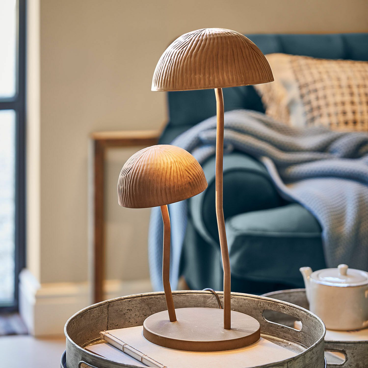 Mirabeau Tischleuchte Tischlampe Harvelle braun günstig online kaufen