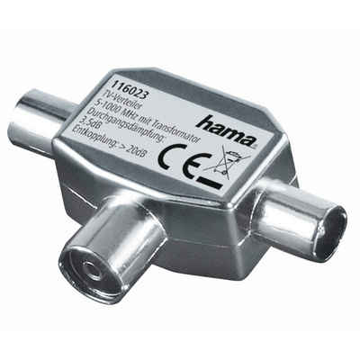 Hama SAT-Verteiler »Antennen-Verteiler, Koax-Kupplung - 2 Koax-Stecker«, - Durchgangsdämpfung: ca. 3,5 dB - Entkoppelung: ca. 22 dB