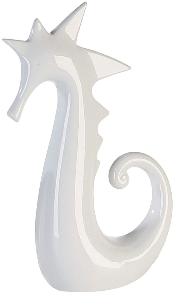 GILDE Tierfigur Seepferdchen, weiß glänzend (1 günstig online kaufen