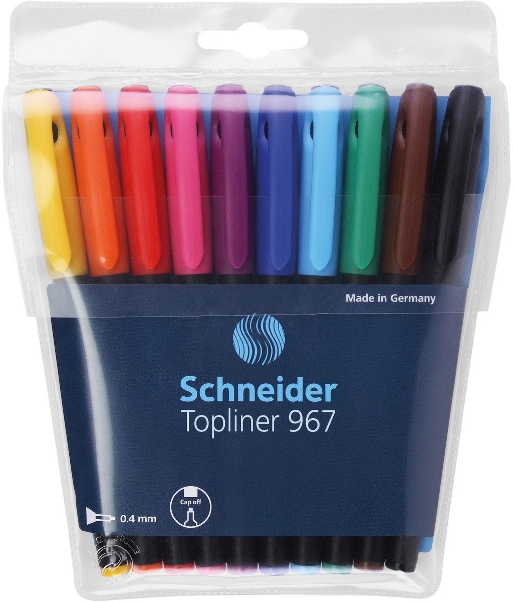 SCHNEIDER Fineliner Fineliner Topliner 967 10-er Etui sortiert (10 Stück)