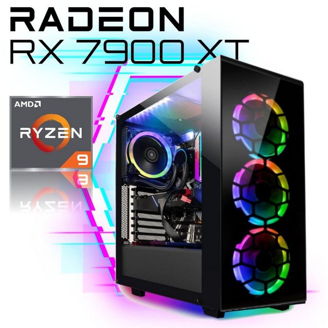 Meinpc AMD 5900X 7900XT Gaming-PC (AMD Ryzen 9 5900X, Radeon RX 7900 XT 20GB, 32 GB RAM, 1000 GB SSD, RGB Kühler, Gaming, Gamer, Windows 11 Pro, RGB)