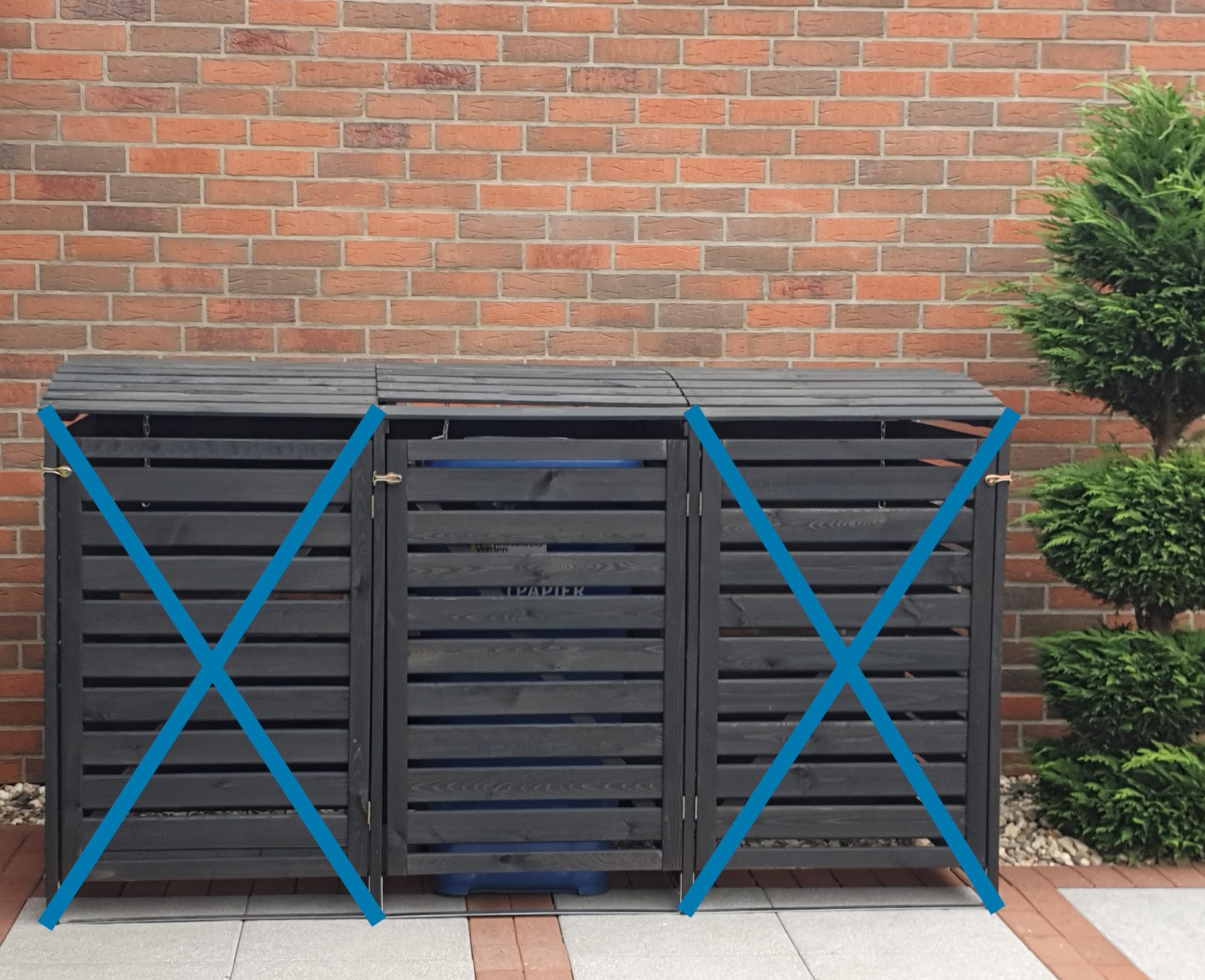 promadino Mülltonnenbox Erweiterungsset für Vario III, aus Massivholz, passend für alle Tonnen bis 240 Liter