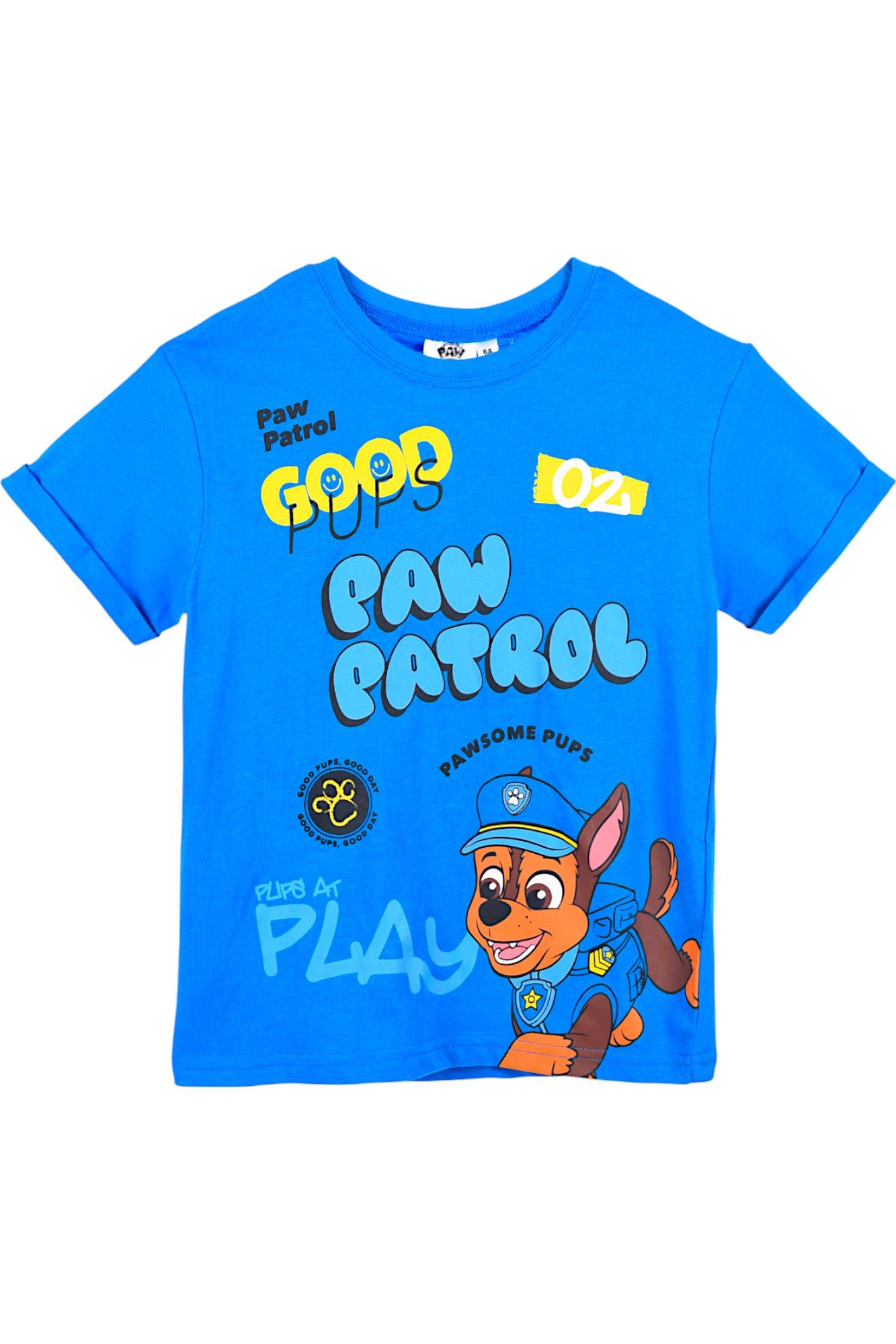PAW PATROL T-Shirt Chase - Good PUPS Jungen Jersey Kurzarmshirt aus Baumwolle Gr. 98 - 116 cm