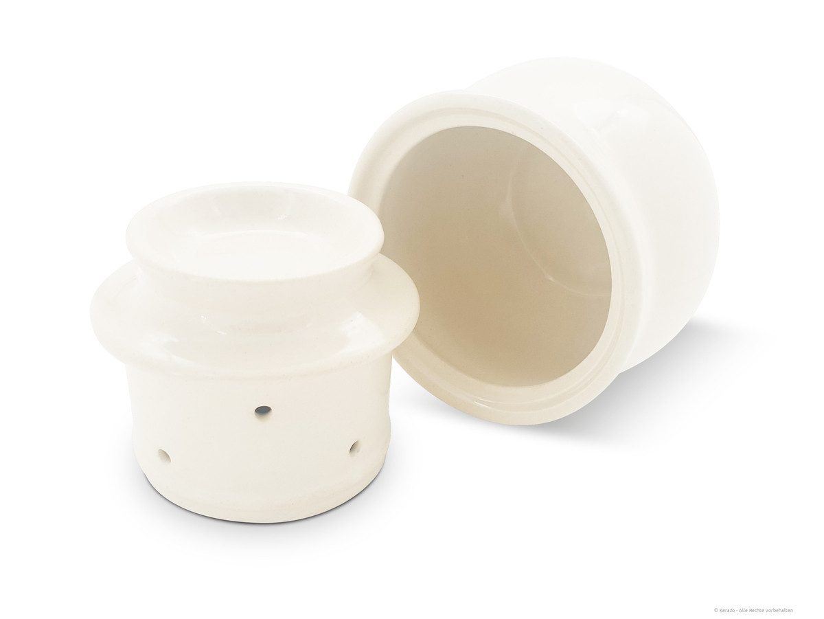 Bunzlauer Keramik Butterdose Bunzlauer Keramik Butterdose mit Wasserkühlung für 175g Butter Creme, Keramik