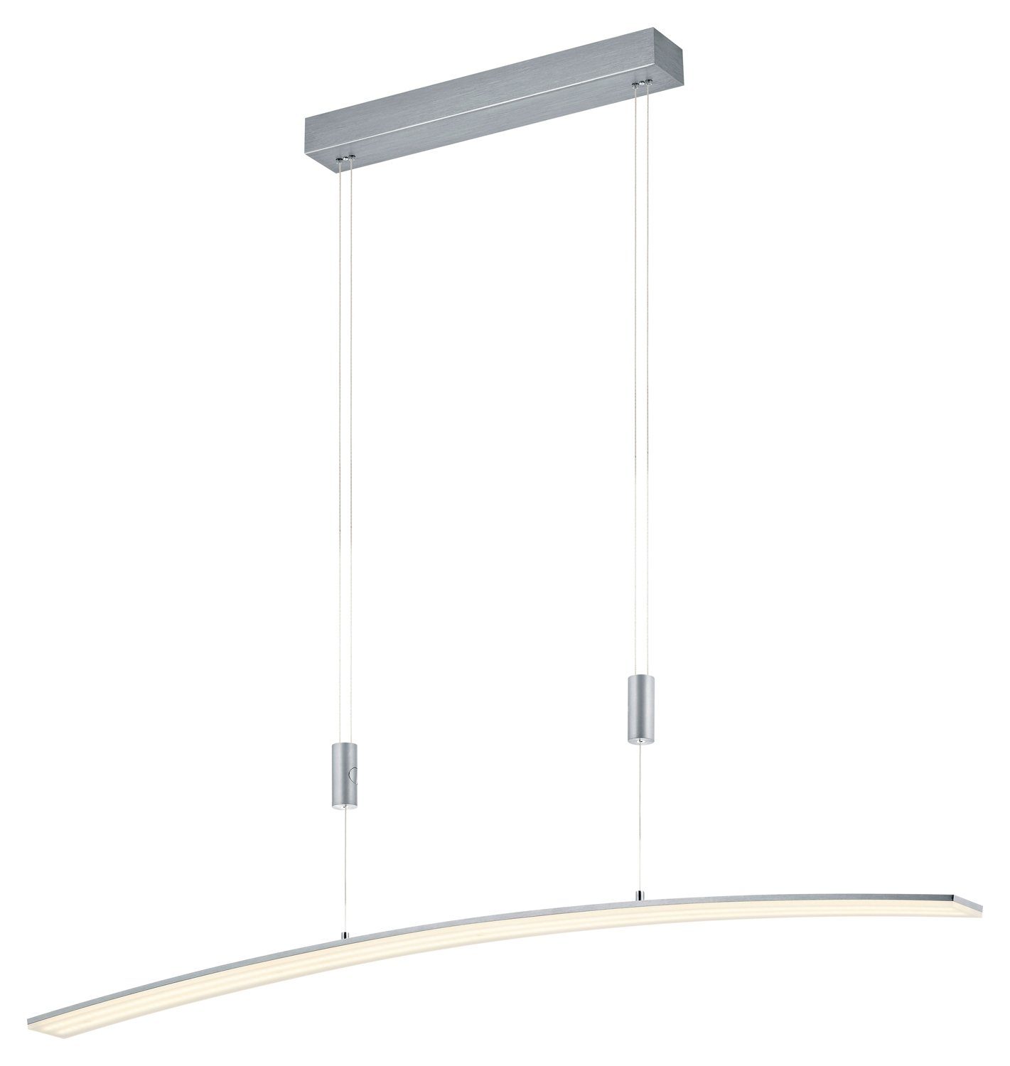 B-LEUCHTEN LED Pendelleuchte NEW LOIRE, Silbergrau, Metall, H 150 cm, Dimmfunktion, LED fest integriert, Kaltweiß, Neutralweiß, Tageslichtweiß, Warmweiß, 1-flammig