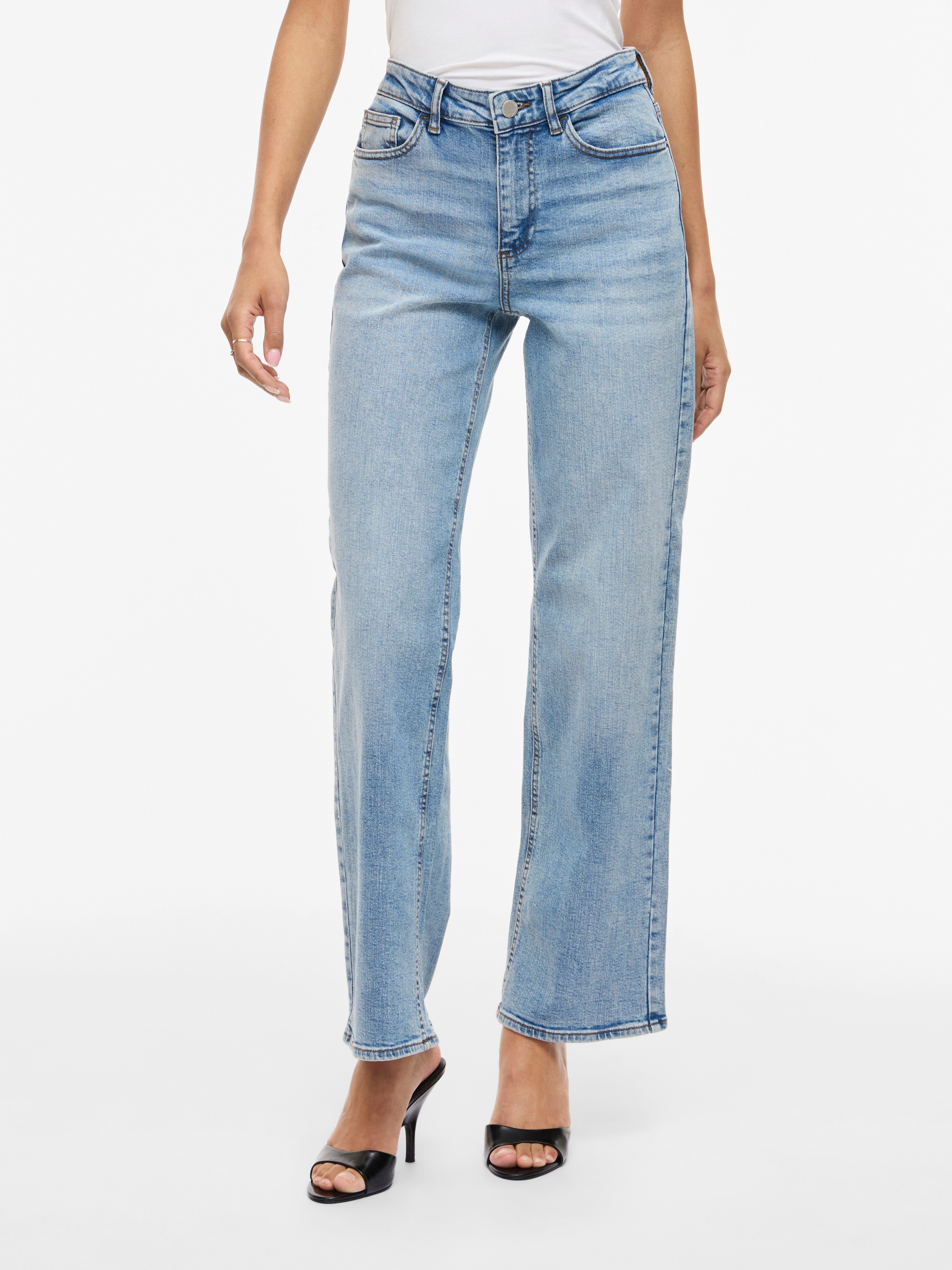 Vila Straight-Jeans VILISA RW STRAIGHT JEANS ROS - NOOS Baumwollmischung, regular waist, straight fit