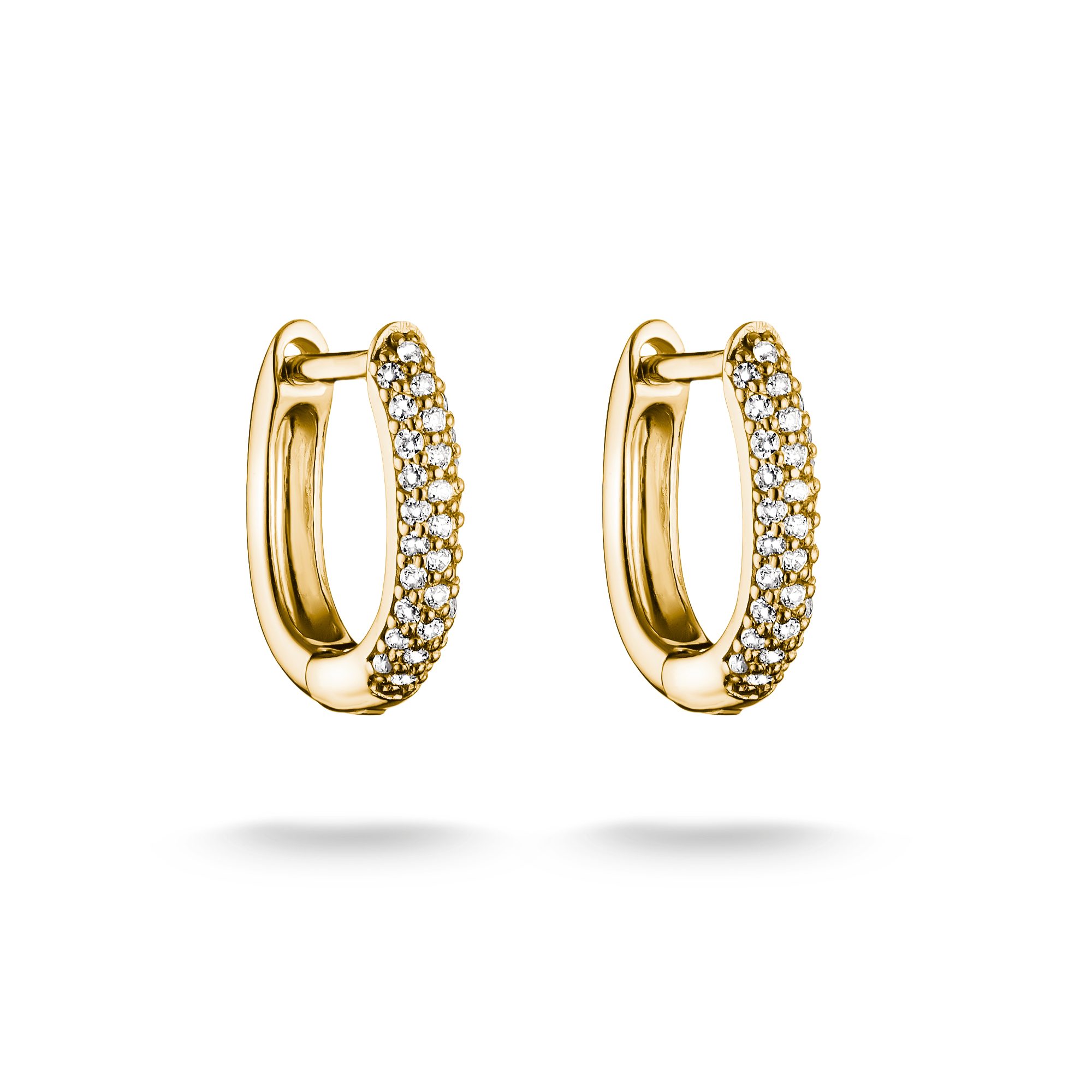 THOMAS SABO Paar Creolen gelbgoldfarben, mit Zirkonia (synth)