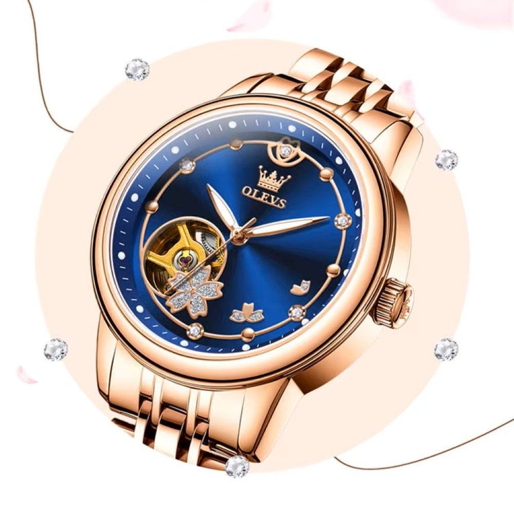 OLEVS Automatikuhr OLEVS Damen Uhr Automatik Metallarmband – Roségold