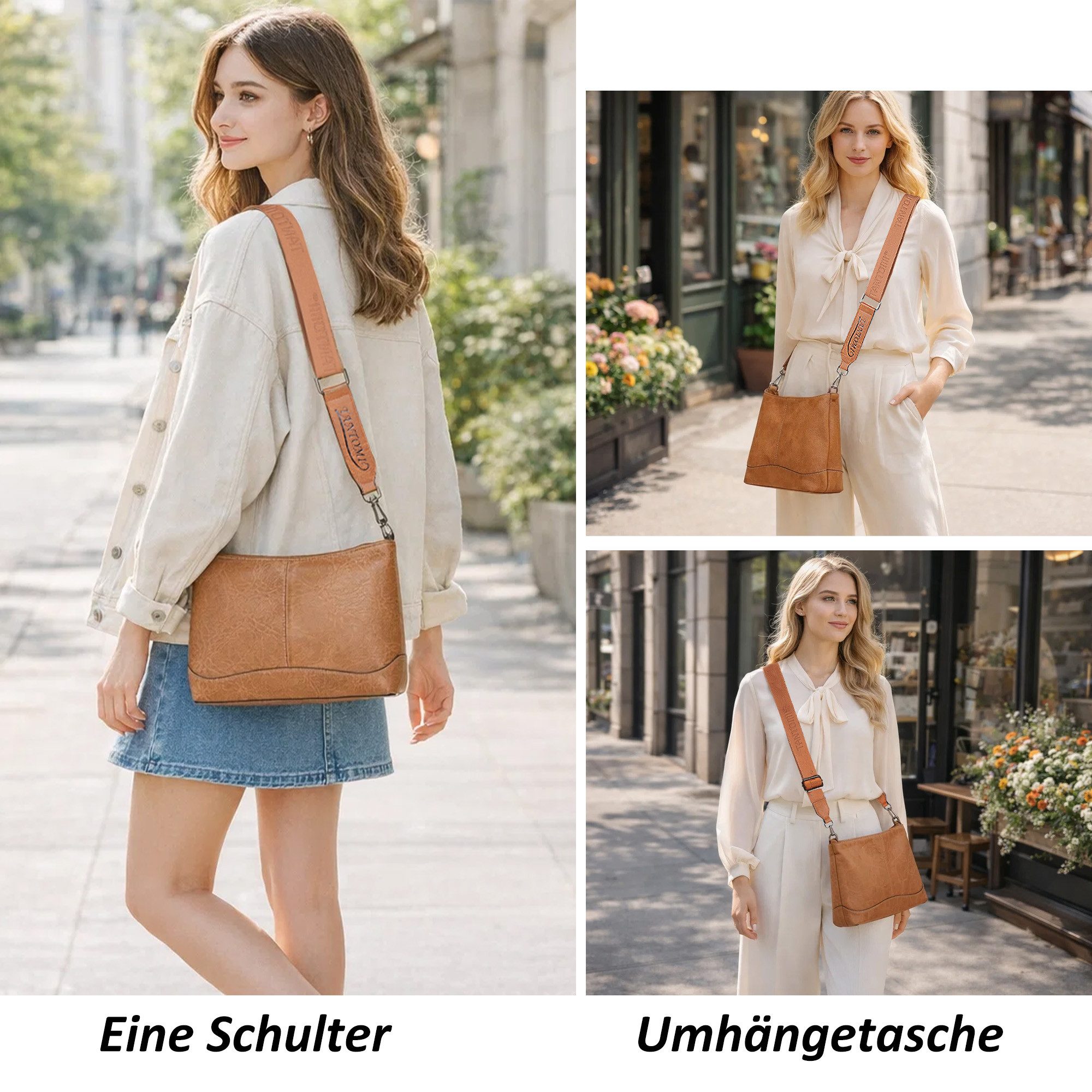 TANTOMI Umhängetasche Damen Umhängetasche, Crossbody Bag mit Verstellbarem Schultergurt, Schultertasche Elegant für Alltag Reise Shopping