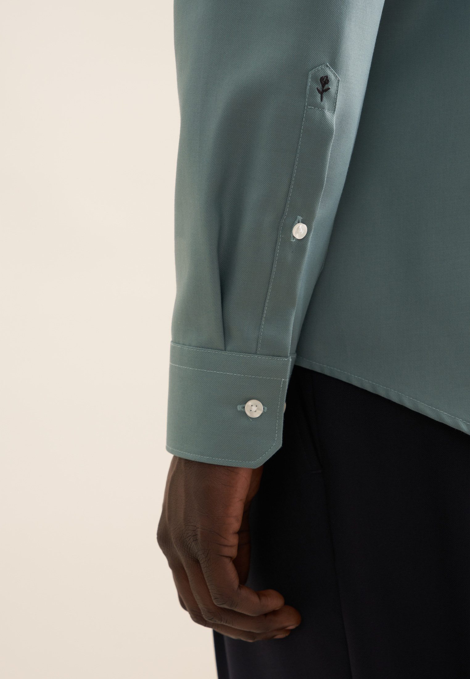 seidensticker Businesshemd Schwarze Rose Slim 1/1 Kentkragen Uni