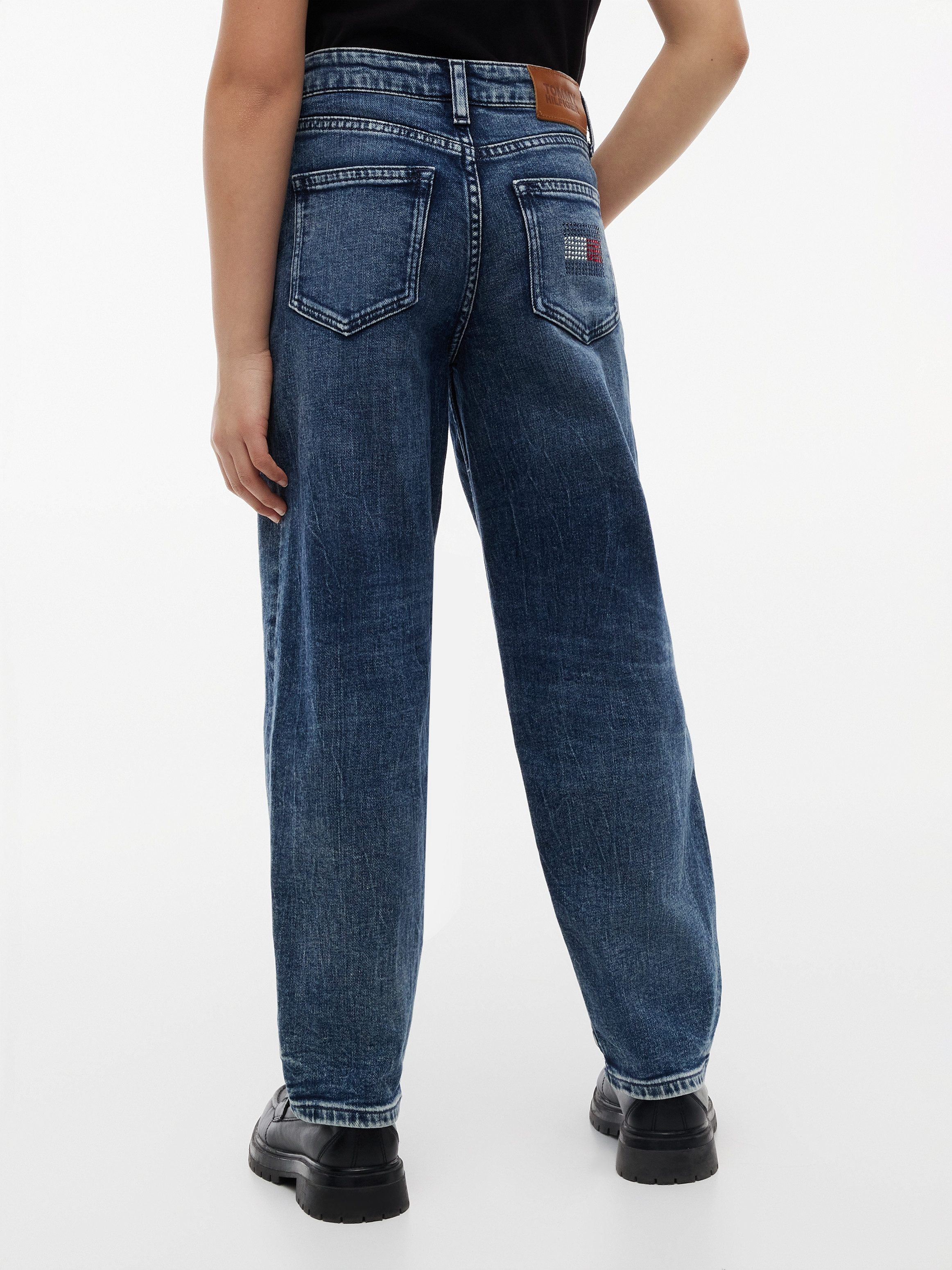 Tommy Hilfiger Tapered-fit-Jeans Barrel Leg Fit, Kinder bis 16 Jahre, hoher Bund