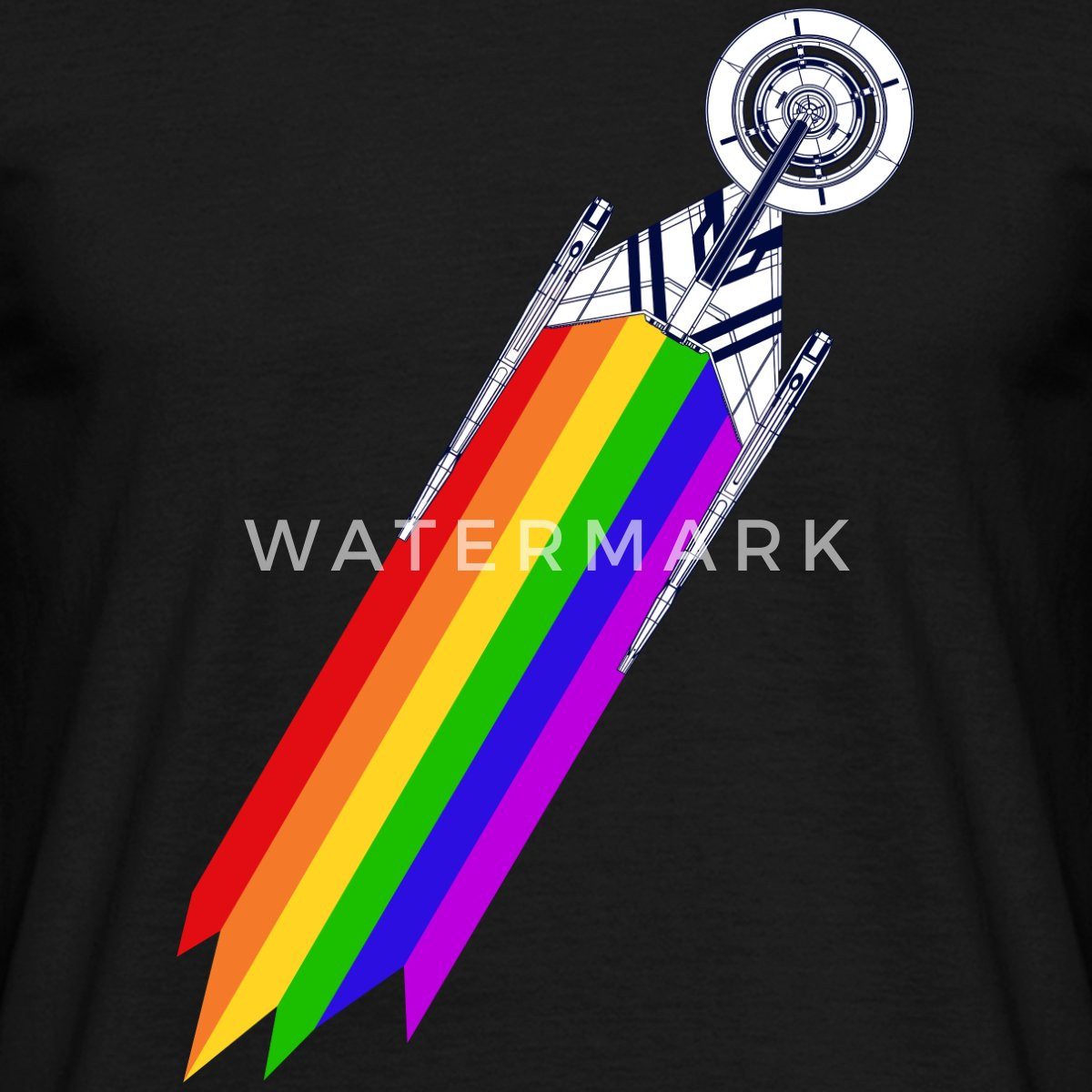 Spreadshirt T-Shirt Star Trek Discovery Gay Pride Flug Männer T-Shirt (1-tlg)