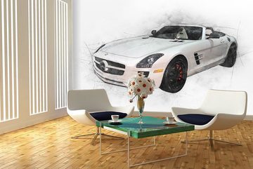 WandbilderXXL Fototapete White Mercy, glatt, Classic Cars, Vliestapete, hochwertiger Digitaldruck, in verschiedenen Größen