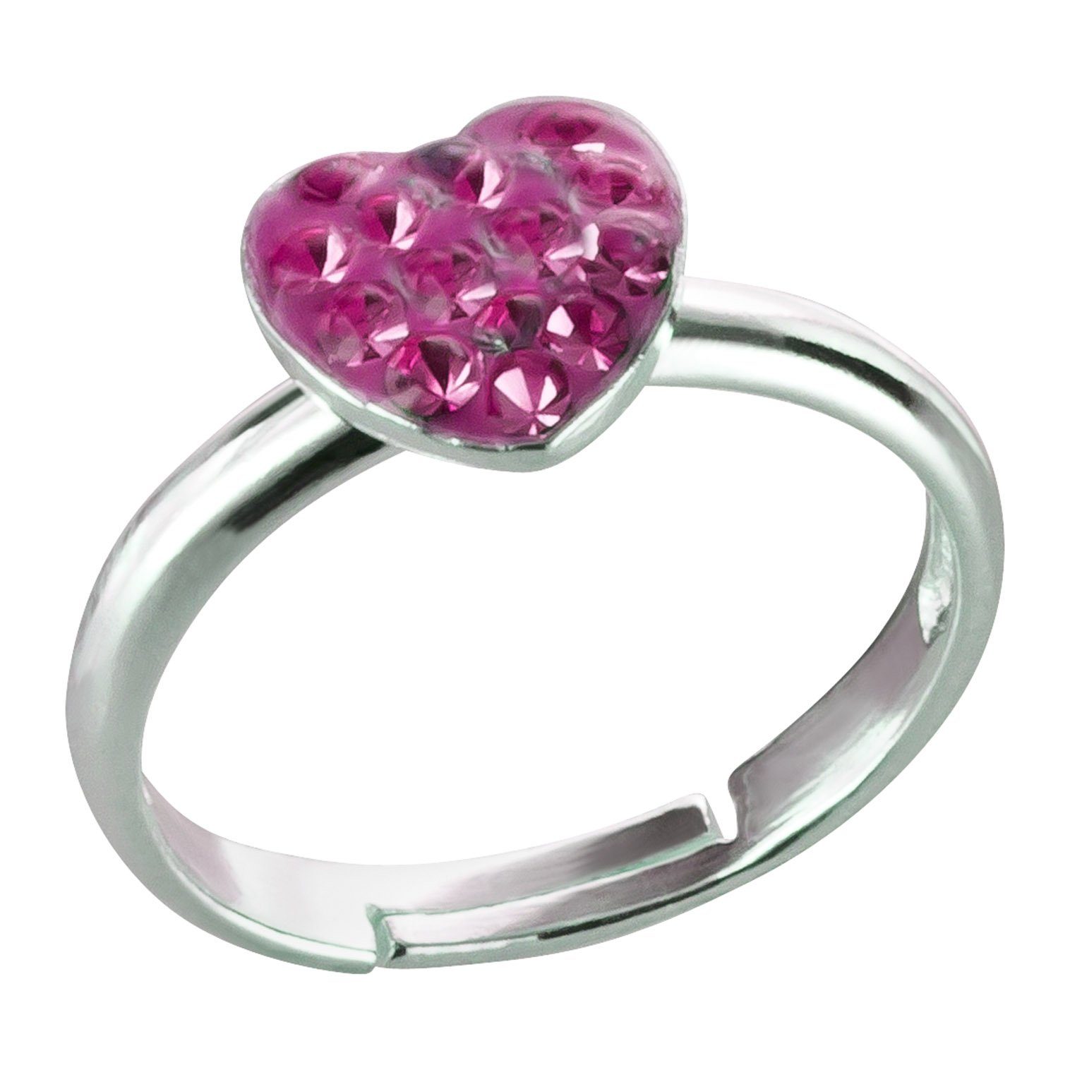 schmuck23 Fingerring Kinder Ring Herz 925 Silber, Kinderschmuck Silberring Damen Mädchen Geschenk