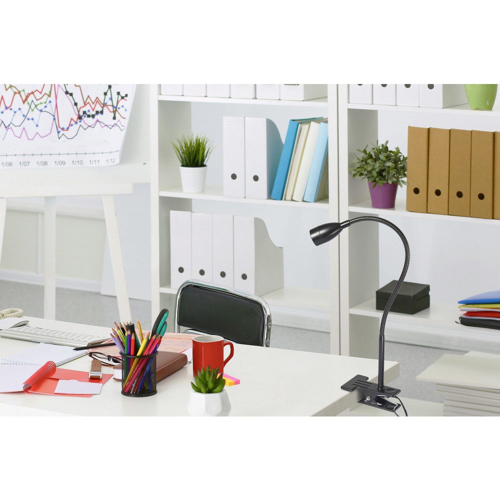 Sygonix Klemmleuchte Sygonix SY-6737554 LED-Tischlampe LED 3.5 W Schwarz