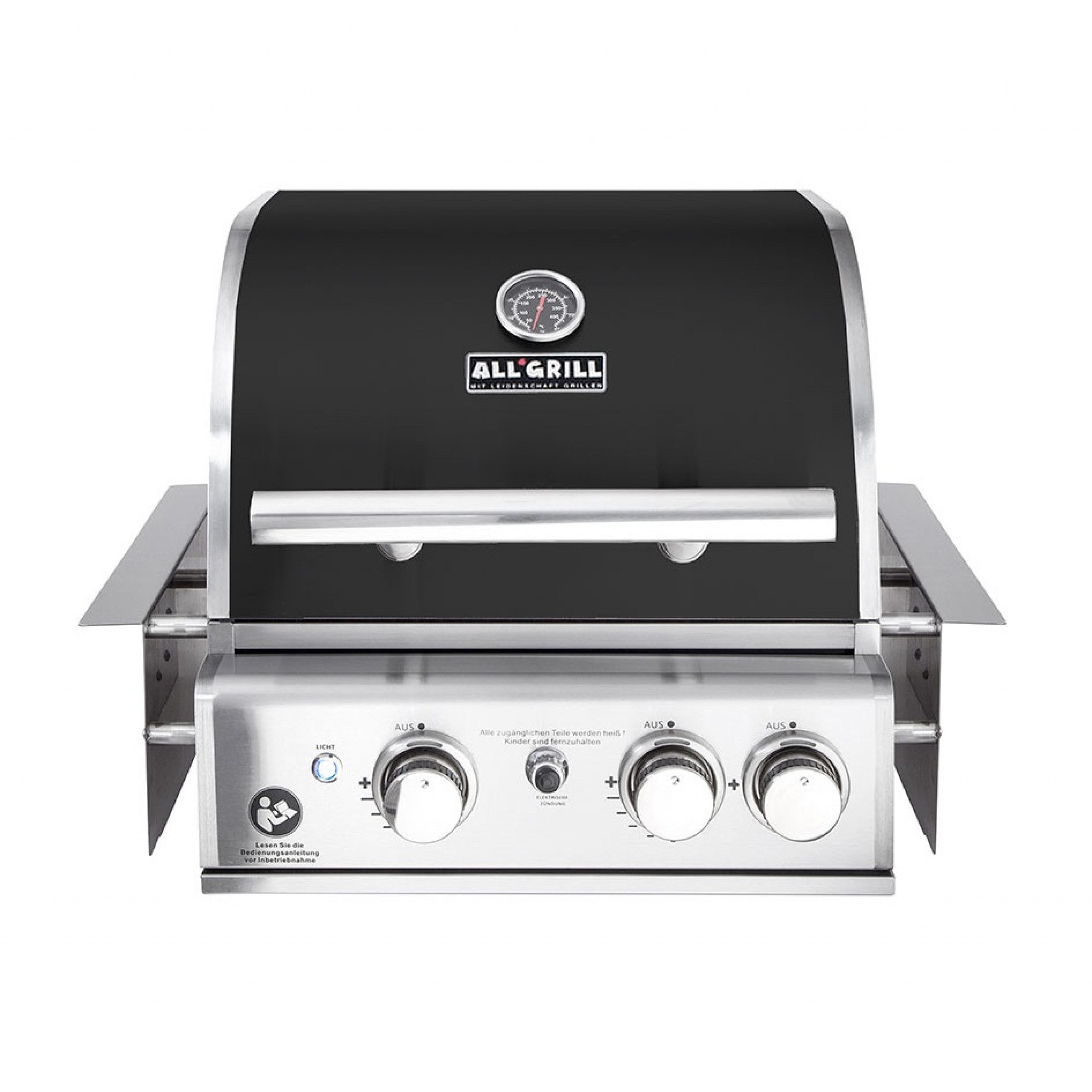 All Grill Gasgrill ALLGRILL Einbau-Gasgrill CHEF S BLACK Built-In Air System, 2 Brenner