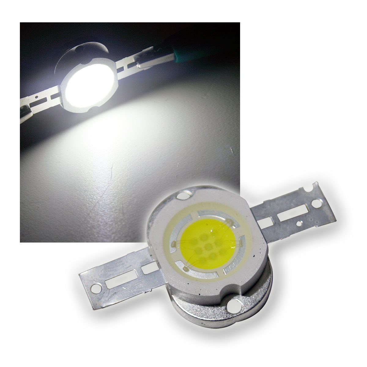 world-trading-net Modellbausatz LED Chip 10W Highpower kaltweiß, "Round"