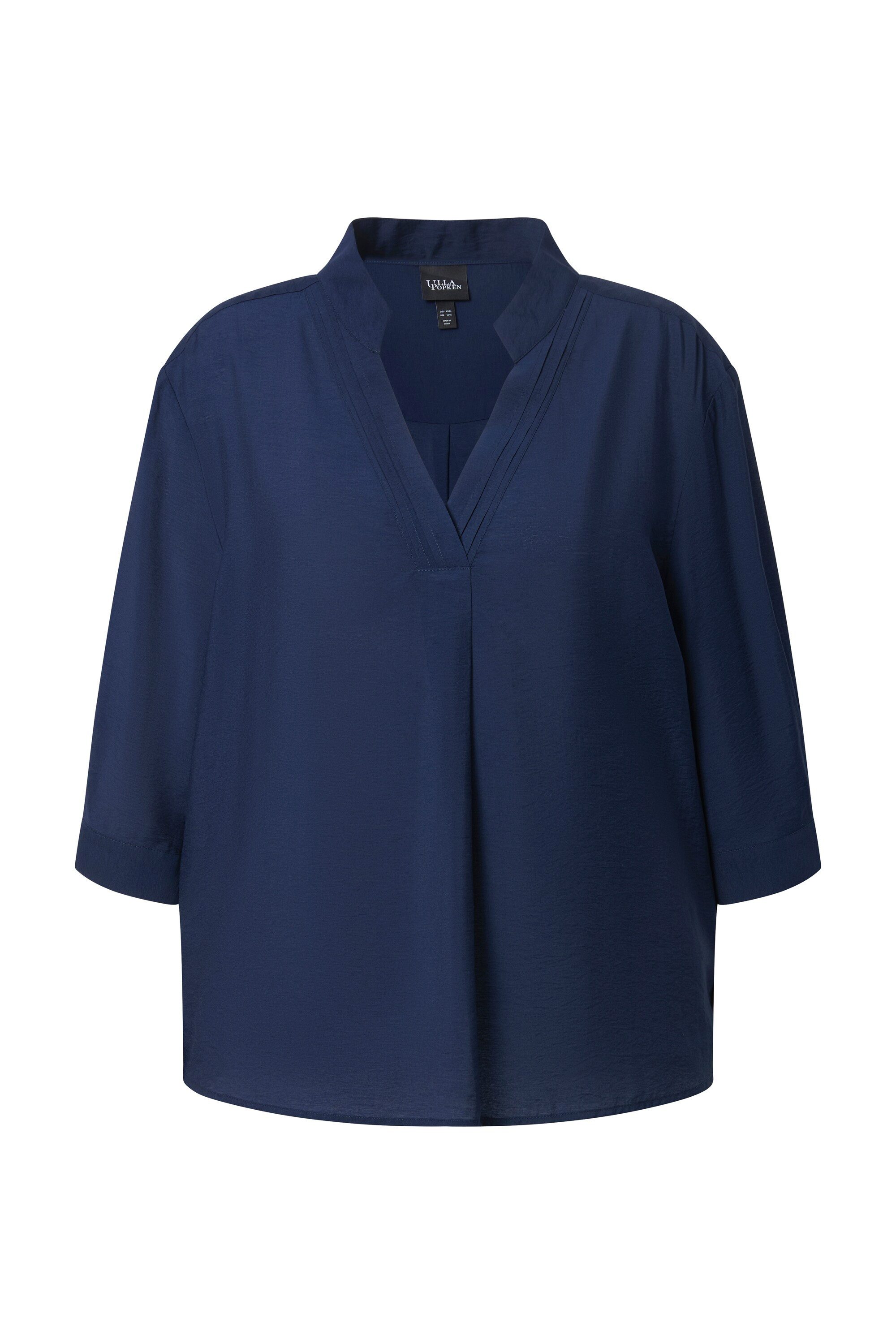 Ulla Popken Tunika Tunika-Bluse Biesen Oversized Stehkragen 3/4-Arm günstig online kaufen