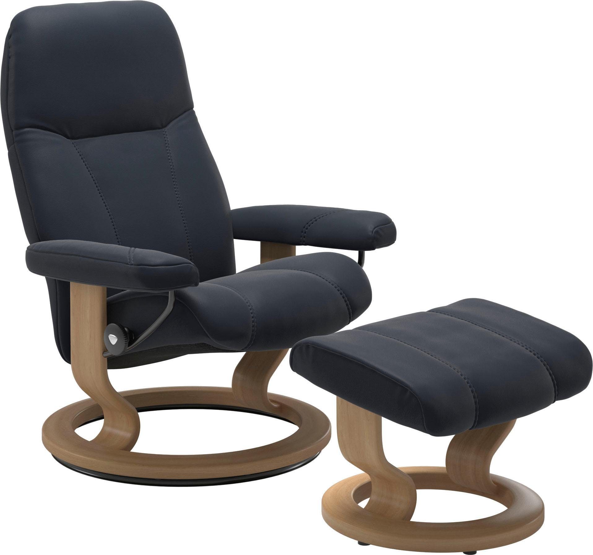 mit Relaxsessel mit Hocker, Gestell M, Consul Base, Classic Hocker), Stressless® mit Relaxsessel (Set, Eiche Größe