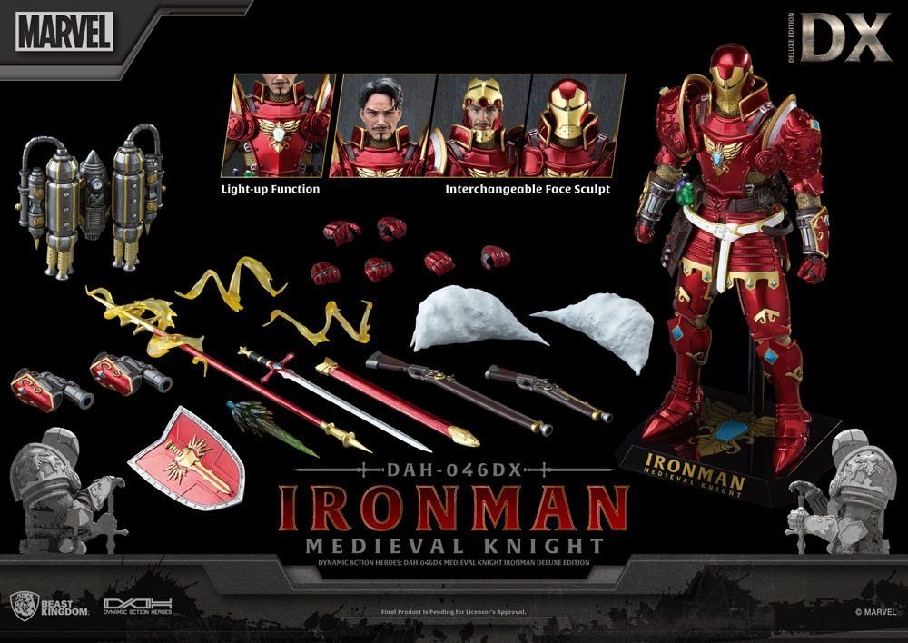 Actionfigur Marvel Dynamic 8ction Heroes Medieval Knight Iron Man Actionfigur DLX