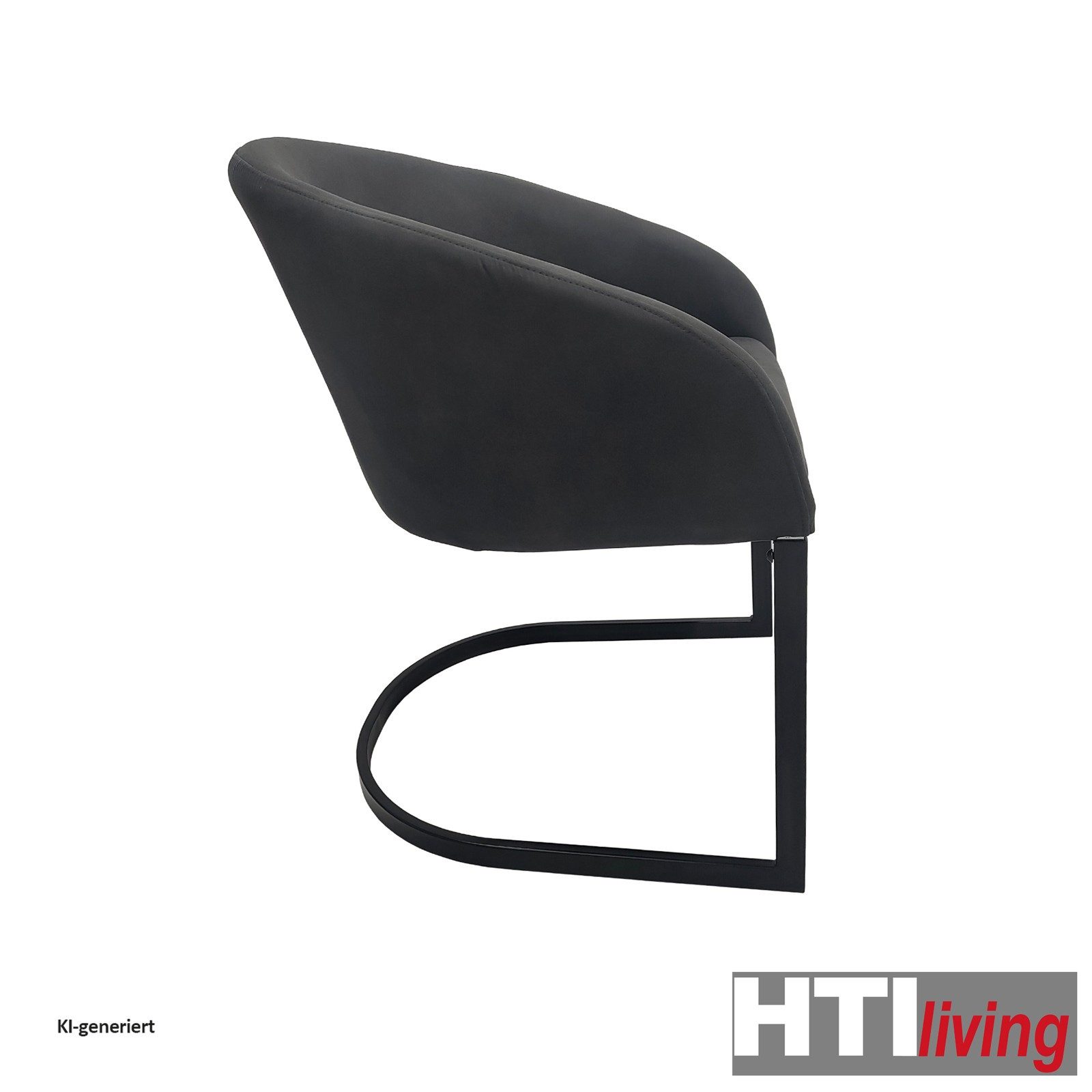 HTI-Living Esszimmerstuhl Esszimmerstuhl 2er Set Vemal Schwarz (Set, 2 St), Schwingstuhl Küchenstuhl – Bild 3 von 5