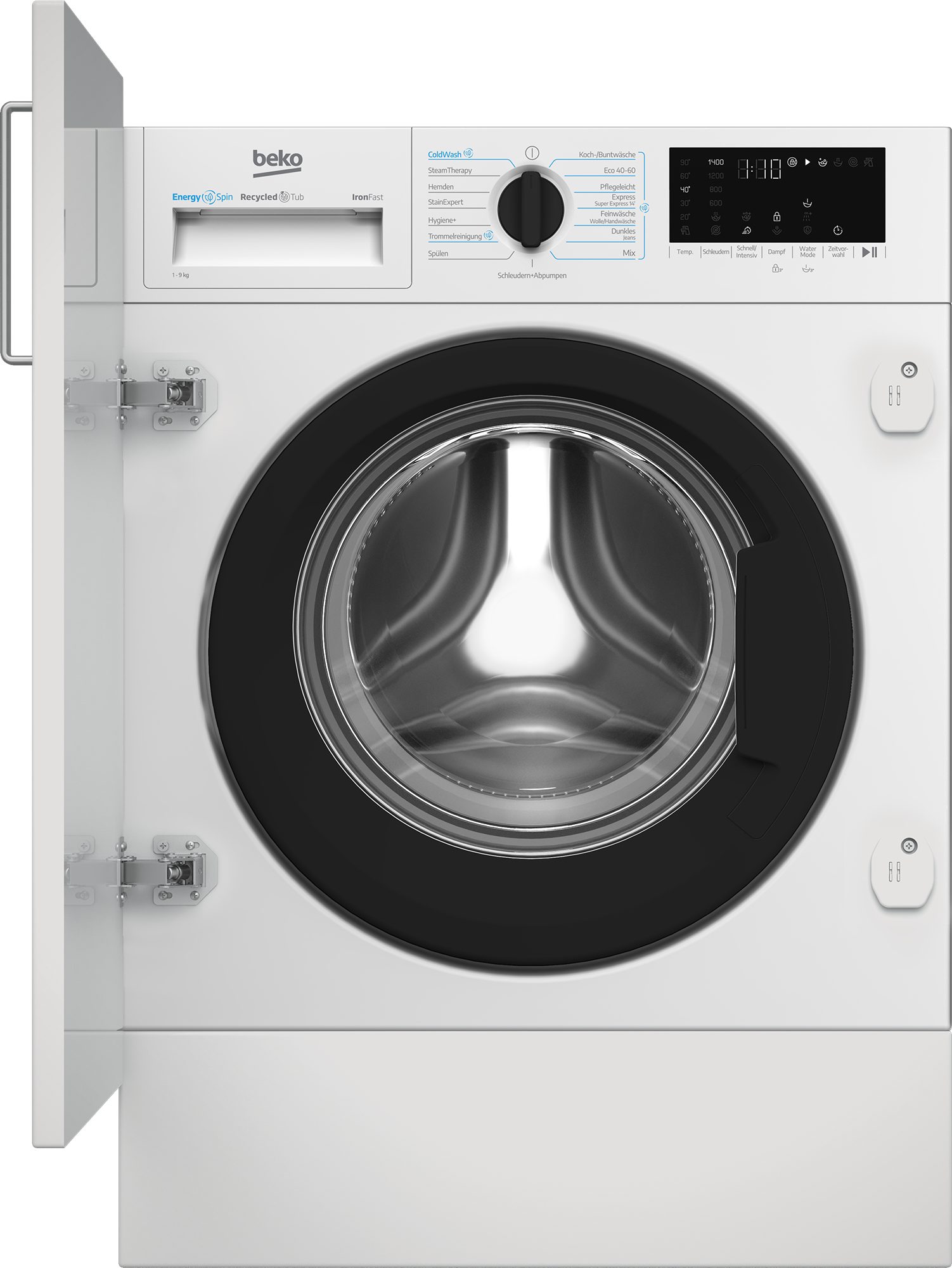 BEKO Einbauwaschmaschine B3WBT1941W, 9 kg, 1400 U/min, Integrierbar