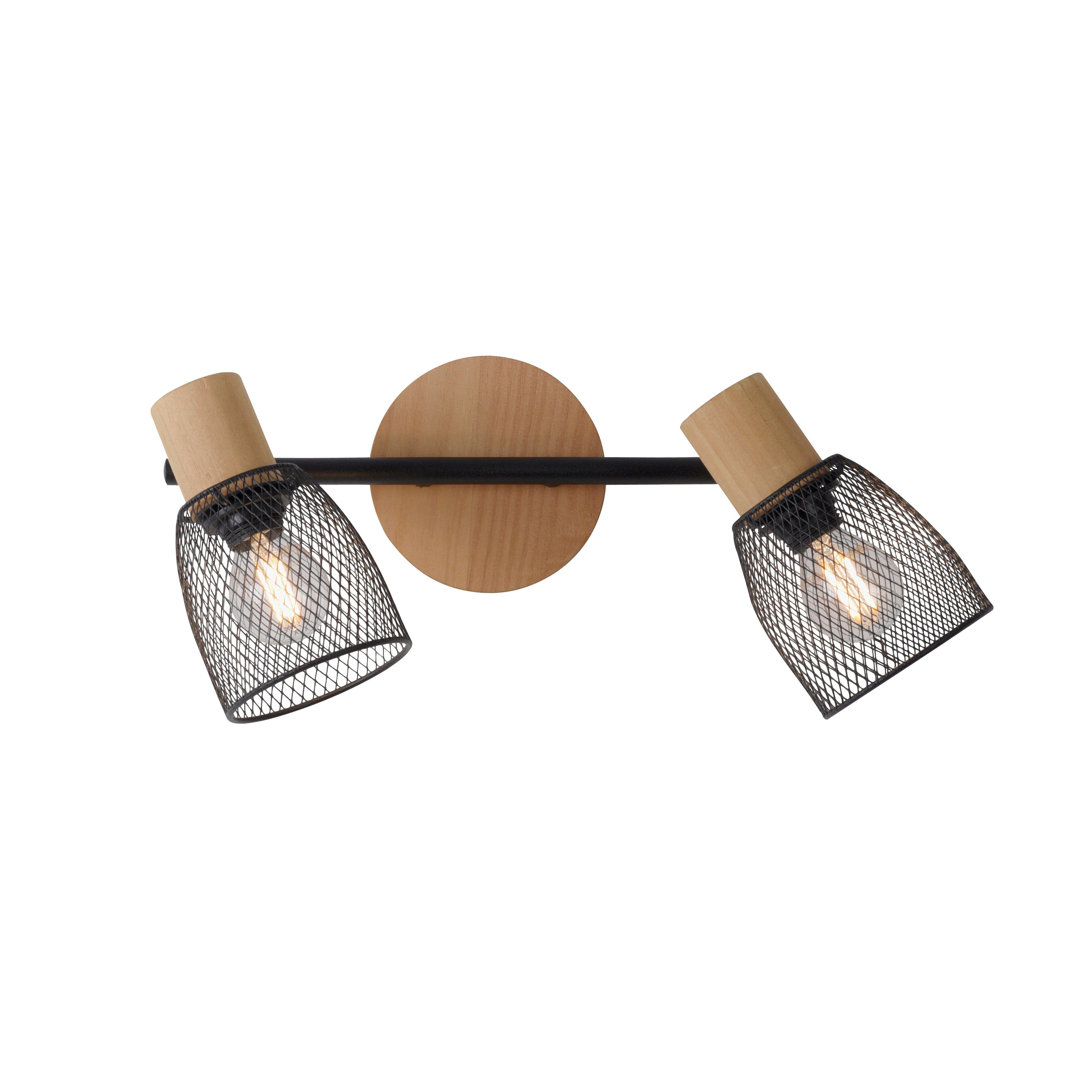 aus TAMIS, JUST Leuchtmittel, Wandleuchte Metall Materialmix einem Deckenlampe ohne und bestehend LIGHT ExklusiveE14, Holz von