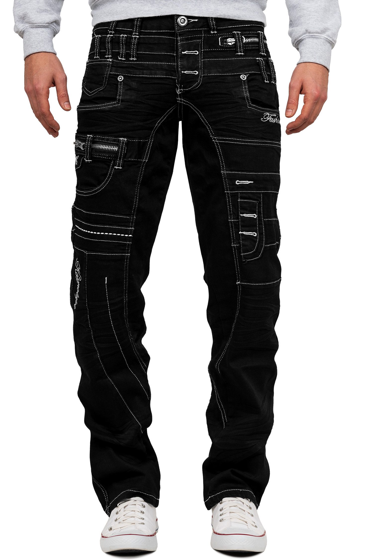 Kosmo Lupo 5-Pocket-Jeans Auffällige Herren Hose BA-KM020-1 (1-tlg) mit auf günstig online kaufen