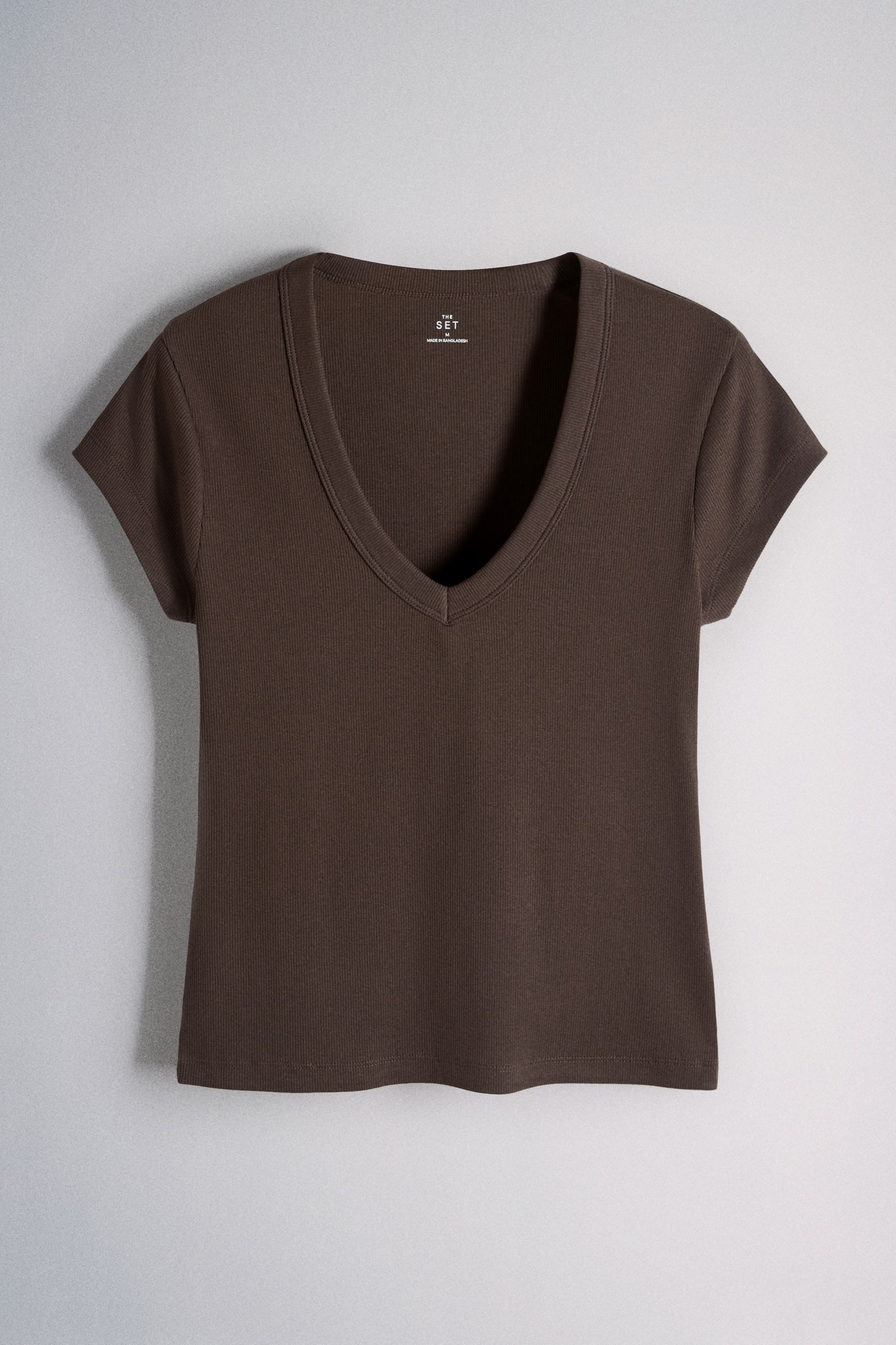 The Set V-Shirt The Set Geripptes Top mit Flügelärmeln, 3er-Pack (3-tlg)
