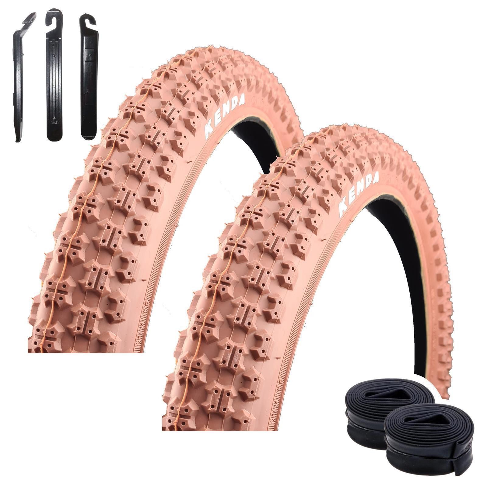 maxxi4you Fahrradreifen 2 x Kenda K-51 BMX 20 x 2,25 (58-406) Braun + 2 x DV inkl. Reifenheber