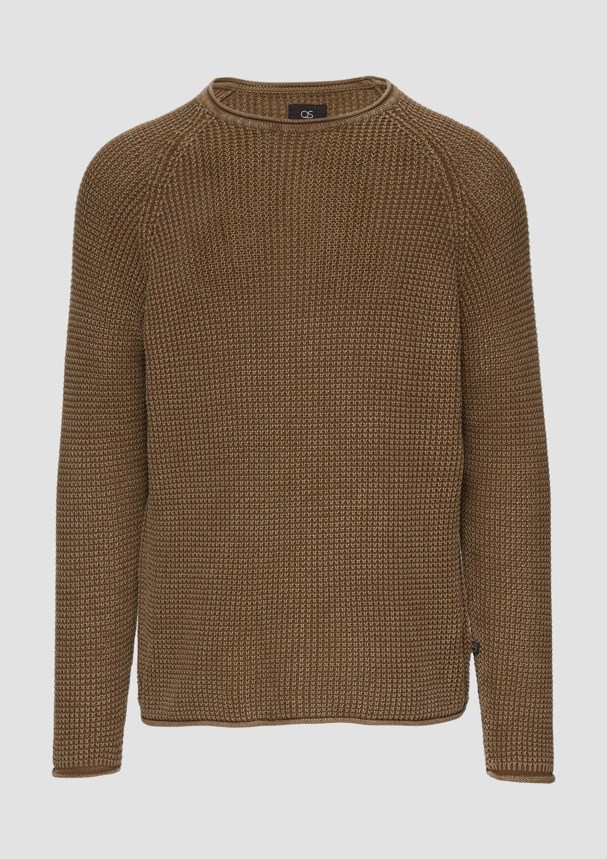 QS Longpullover Strickpullover Locker gestrickter Pullover mit Waschung