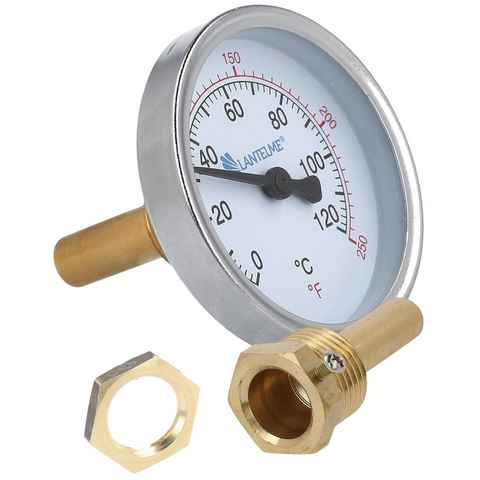 Lantelme Grillthermometer 120 Grad Räucherthermometer, Edelstahl 6,5cm Anzeige