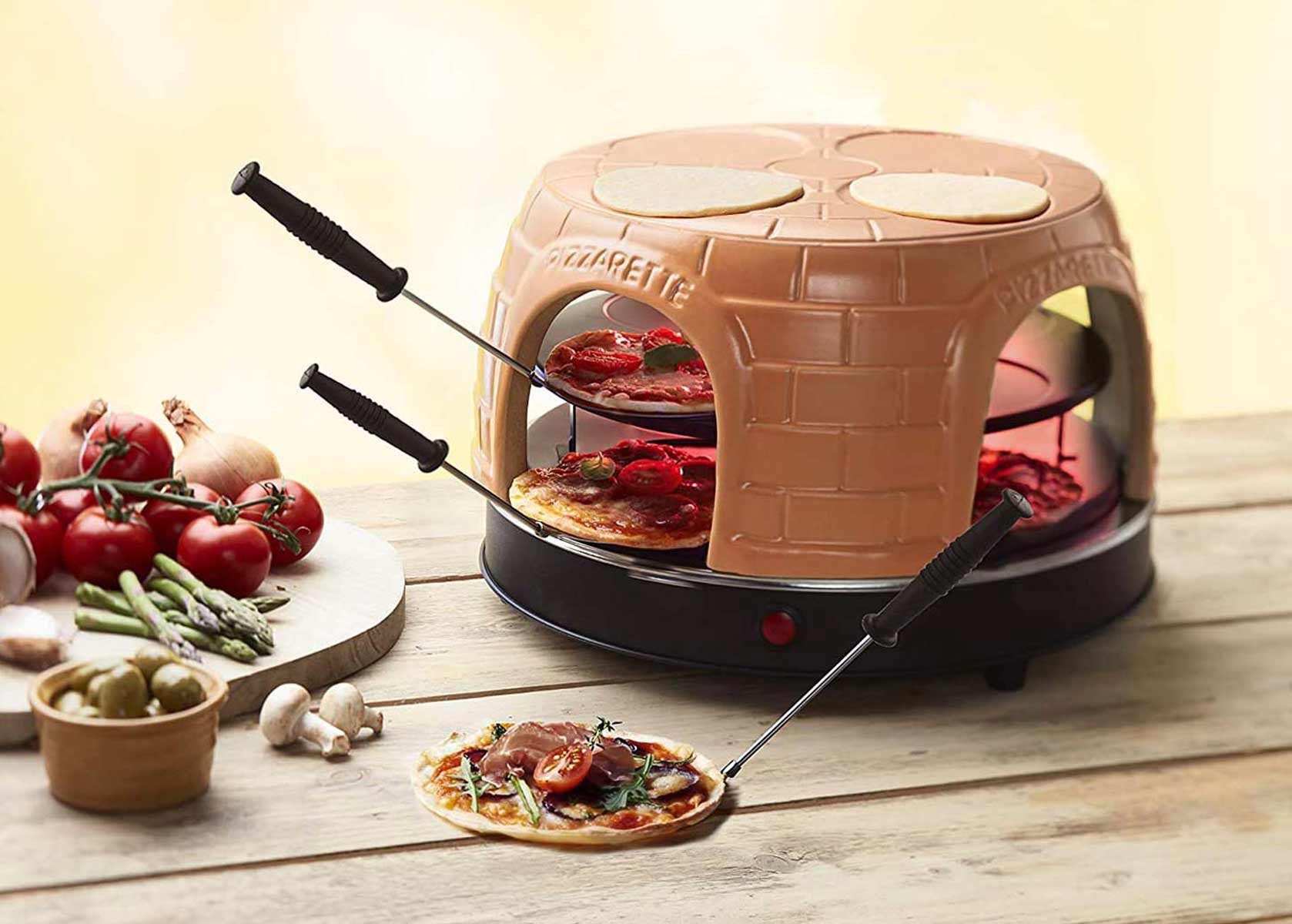 Emerio Standgrill Pizza-Ofen, PIZZARETTE PO-116124.1 für 8 Personen Mini-Pizza, 1500 W