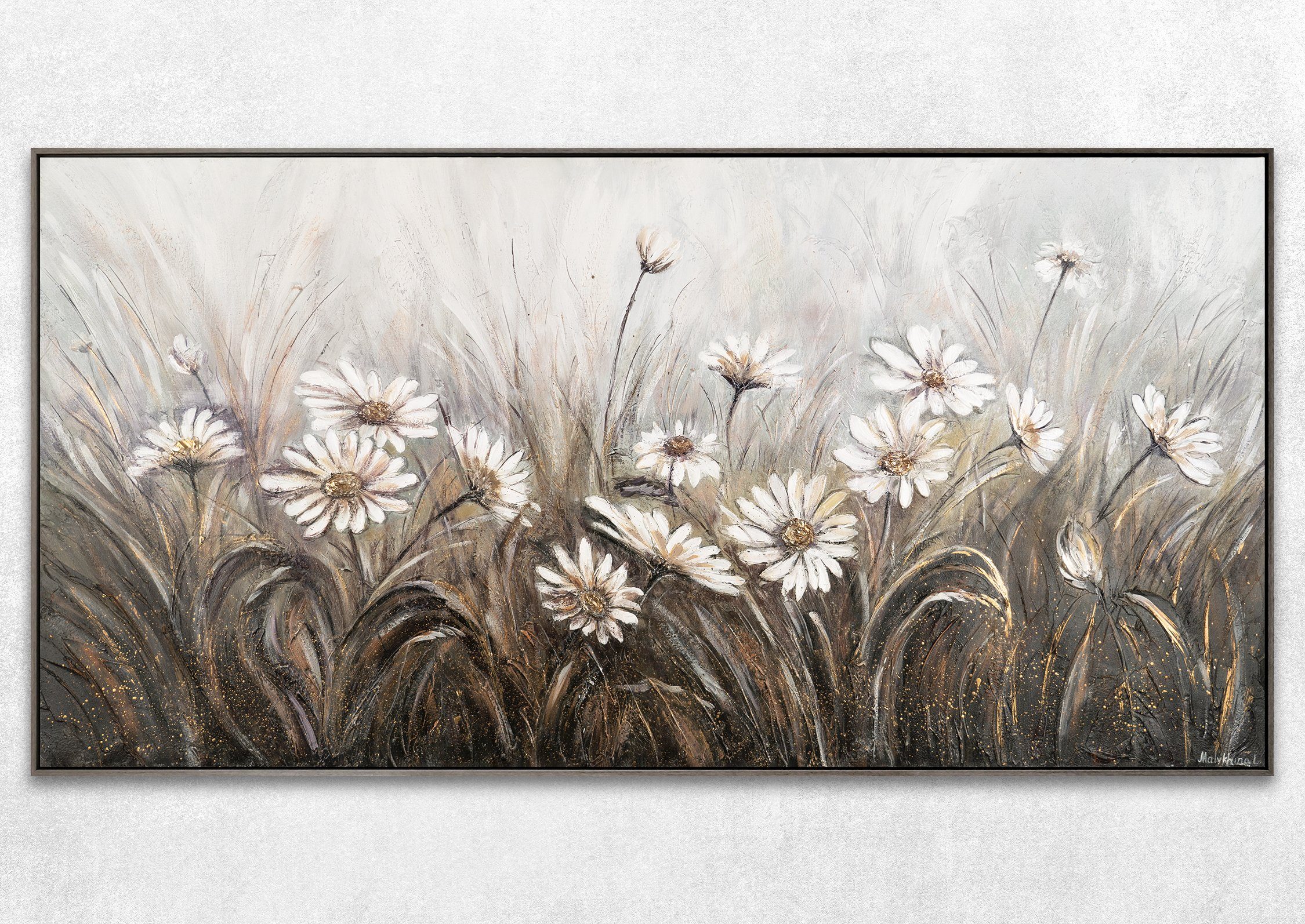 YS-Art Gemälde Gänseblümchen, Blumen, Blumen Leinwand günstig online kaufen