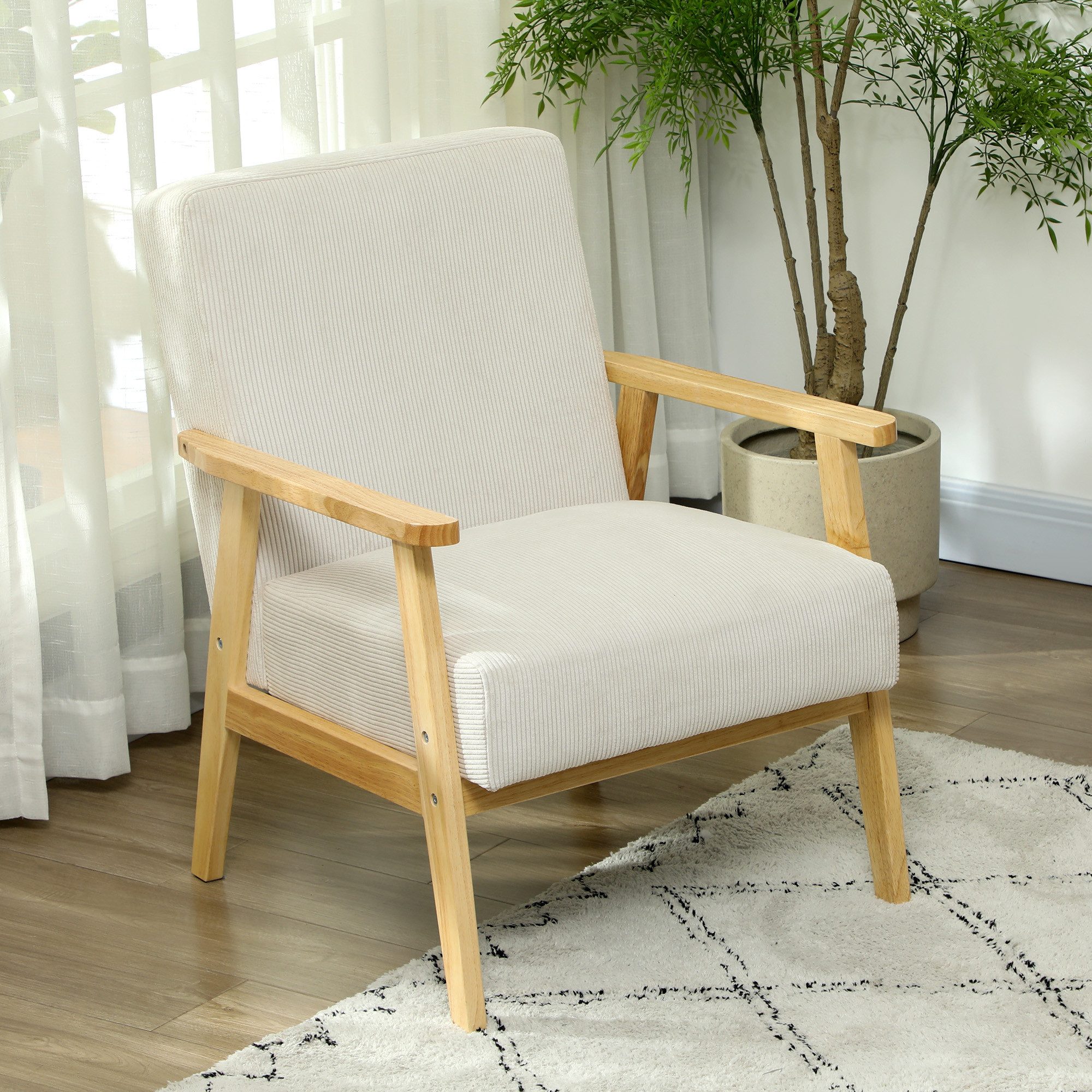 HOMCOM Sessel mit Armlehne, Holzbeine (Akzentsessel, günstig online kaufen