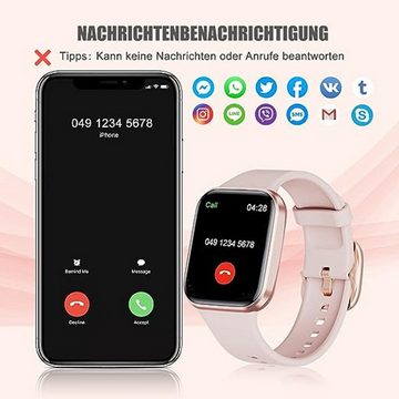 Tisoutec Smartwatch Damen Herren Fitness Tracker Uhr, 1.69" HD Voll Touchscreen Smartwatch (Uhren Fitnessuhr Tracker IP67 mit Pulsmesser, Schrittzähler, cm) Schlafmonitor, 25 Sportmodi usw für iOS/Android, Schwarz