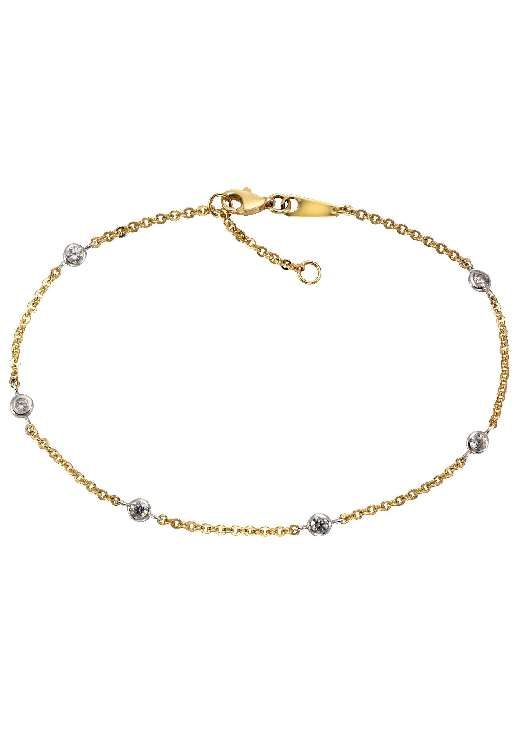 Firetti Fußkette Ювелирные изделия Geschenk Gold 375 Körperschmuck Ankerkette, mit Zirkonia (synth)