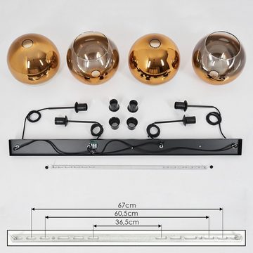 hofstein Hängeleuchte »Cesaro« Hängelampe aus Metall/Glas in Schwarz/Goldfarben/Klar, ohne Leuchtmittel, mit Schirmen Glas, E27