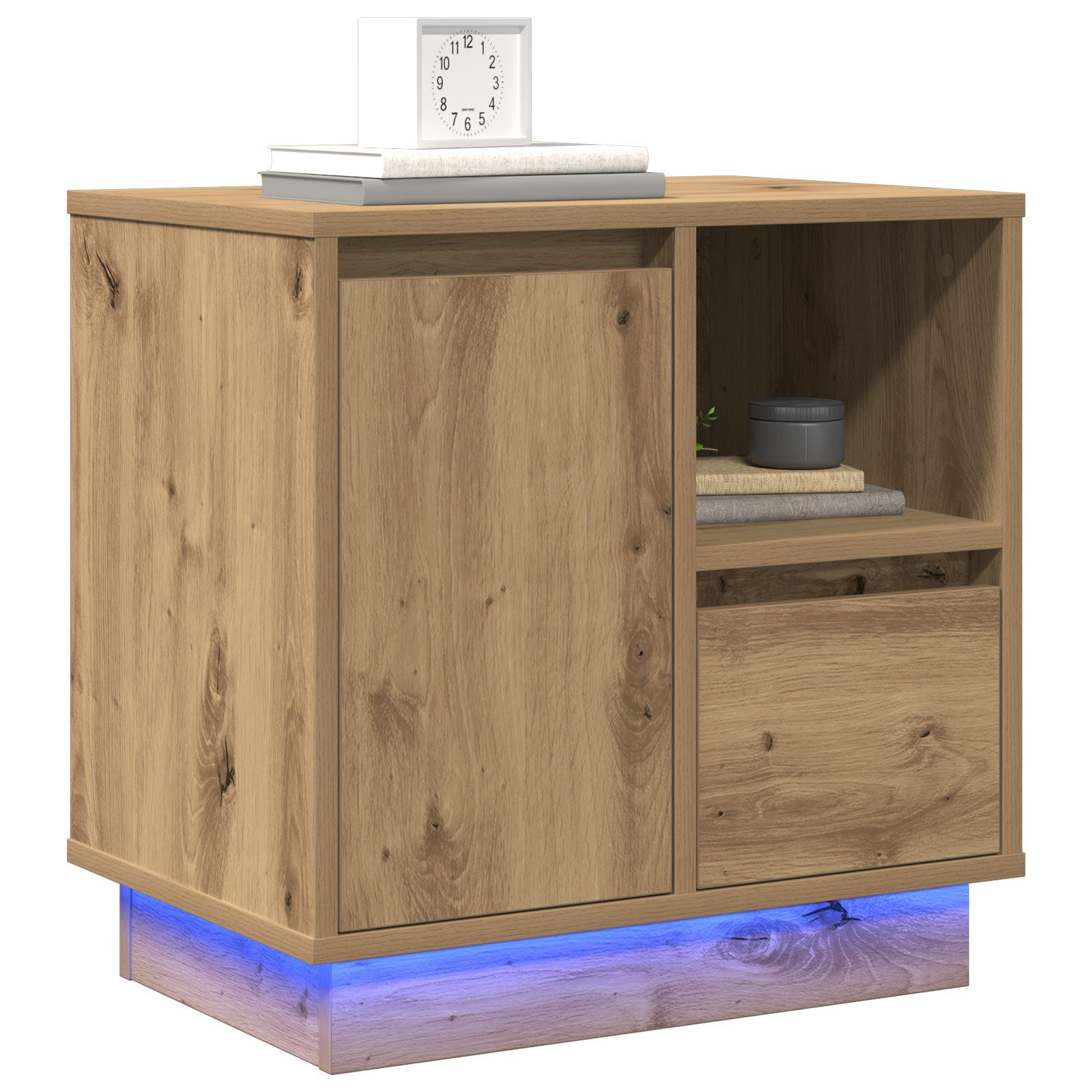 vidaXL Nachttisch LED-Nachttisch Artisan Eiche 50x34,5x50 günstig online kaufen