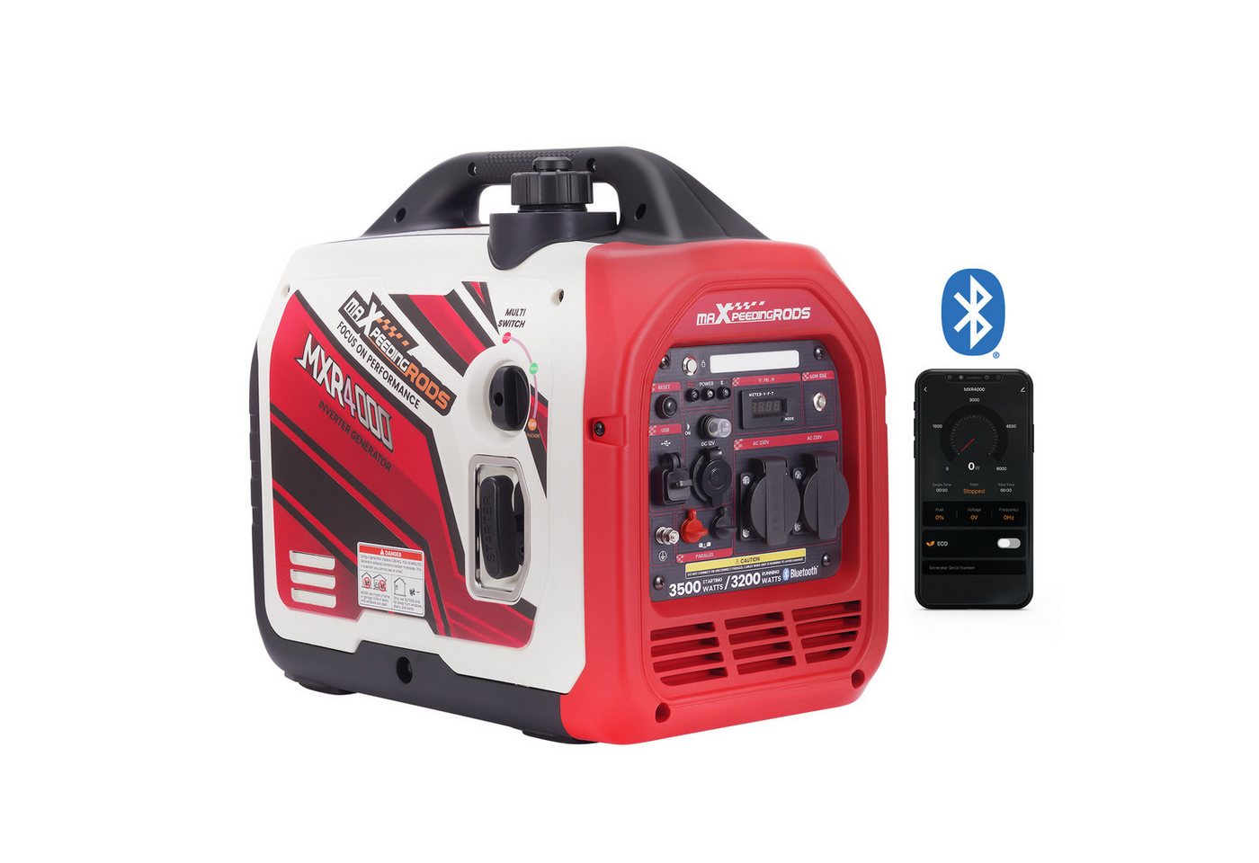 maXpeedingrods Stromerzeuger MXR4000, 3,5 in kW, Inverter Benzin App Fernüberwachung
