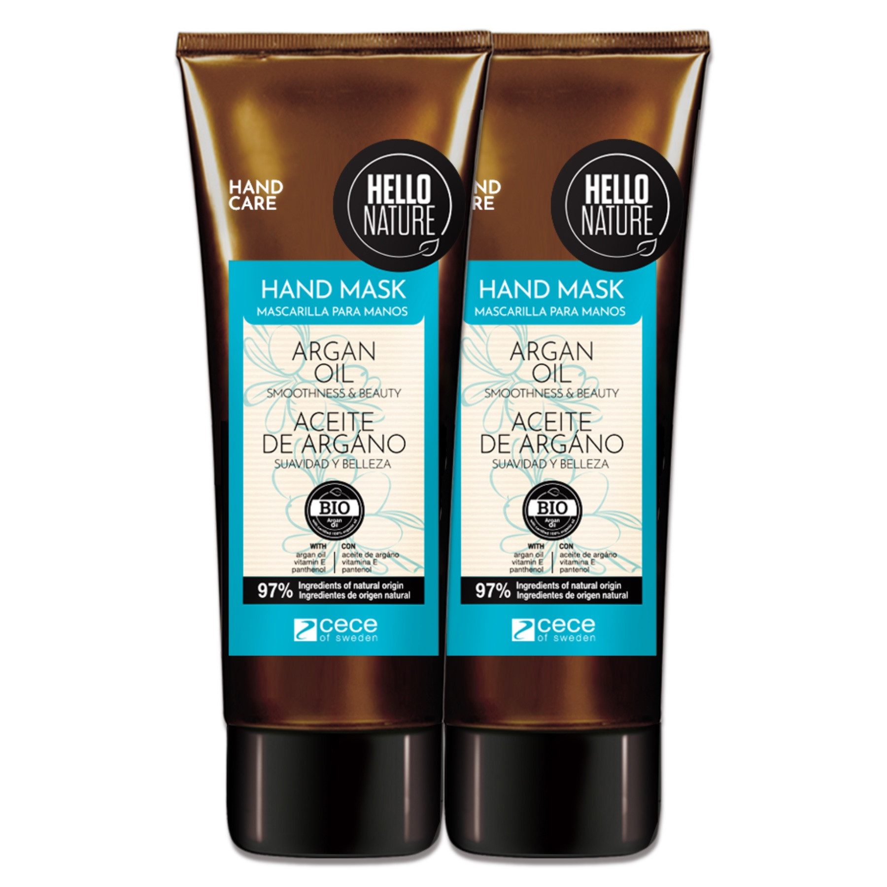 Hello Nature Handcreme Arganöl Handpflege Handmaske Intense Regeneration, 2-tlg., Handcreme, Handpflege, Hello Nature, Arganöl