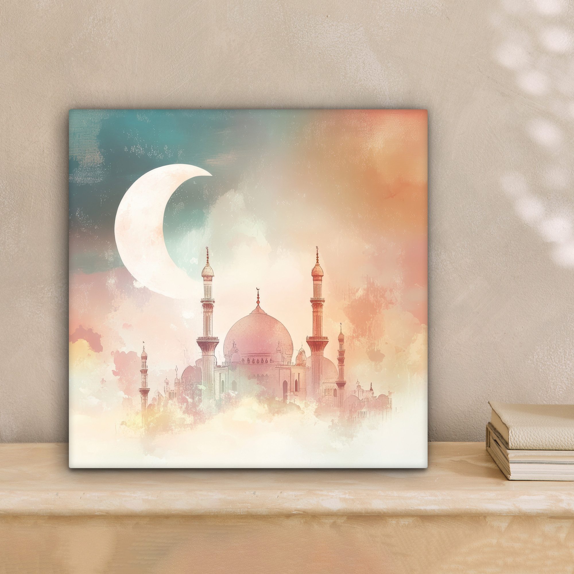 OneMillionCanvasses® Leinwandbild Moschee - Bunte Wolken günstig online kaufen