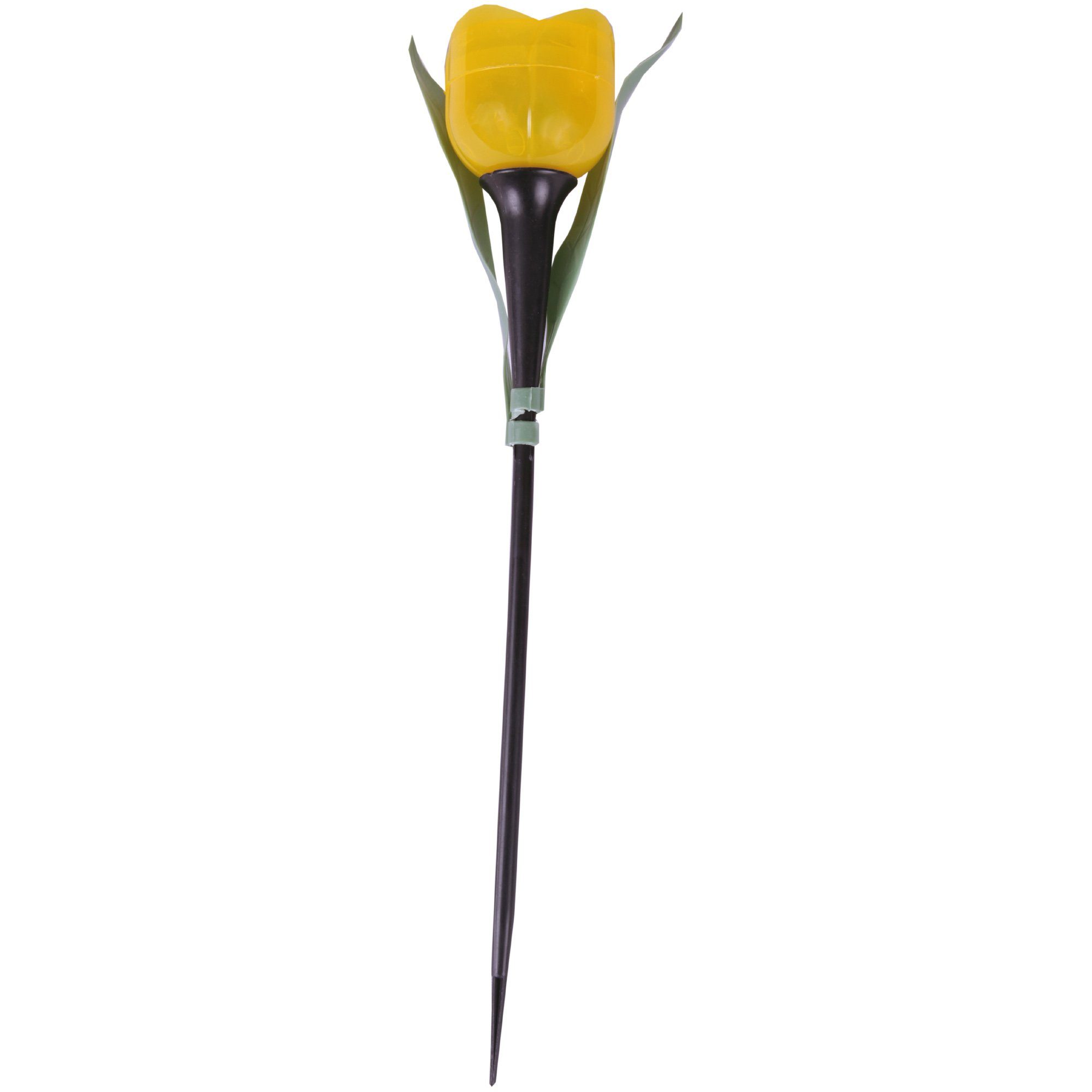 Bestlivings LED Solarleuchte Tulpensticks-05011, LED fest integriert, Tageslichtweiß, LED festintegriert, Solarlampe, Gartenlampe(ca. 30cm Höhe) Tulpenoptik Gelb