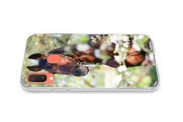 MuchoWow Handyhülle Pferde - Blüte - Frühling - Tiere, Handyhülle Samsung Galaxy A20e, Smartphone-Bumper, Print, Handy