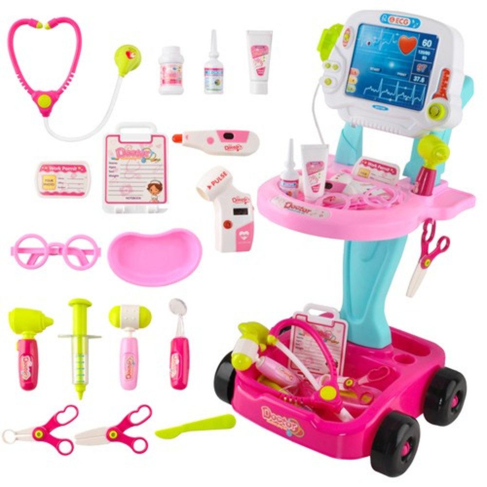 Spielzeug-Arztkoffer Kleines Arztset Kinderwagen