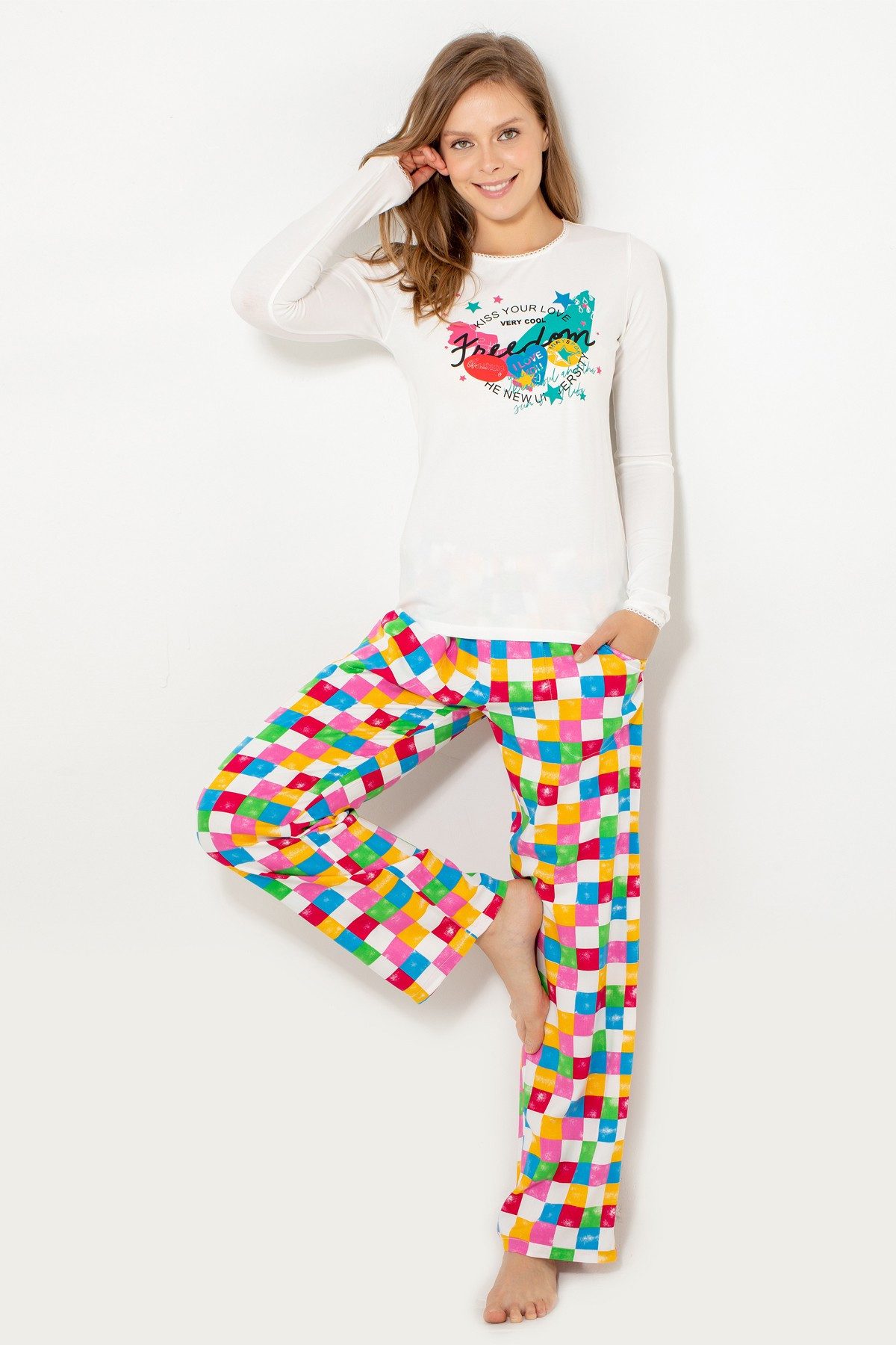 Jumeon Schlafanzug Top: 95% COTTON / 5% ELASTANE, M/L - M/L