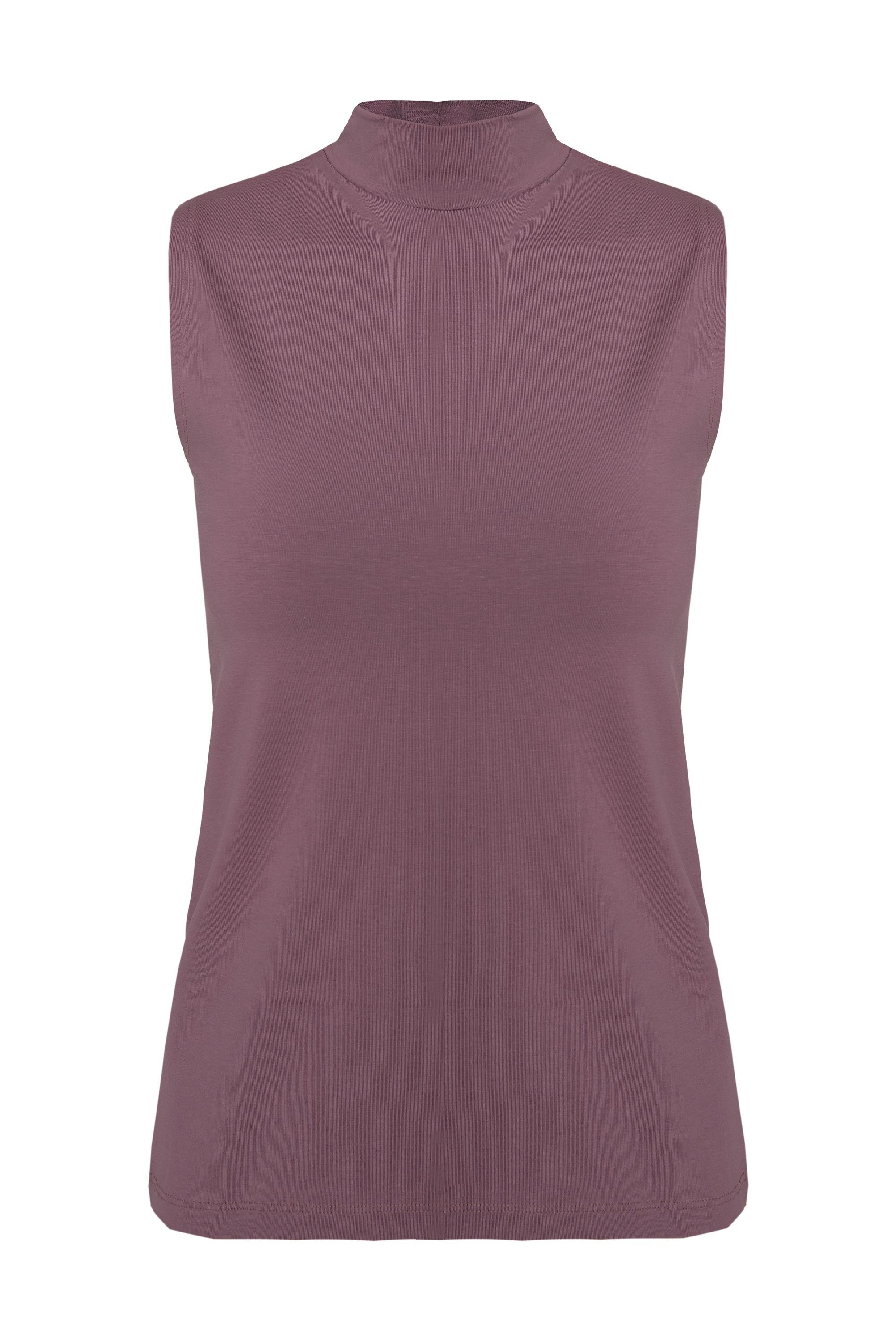 Evoni T-Shirt Basic Shirt ärmellos Halbkragen günstig online kaufen